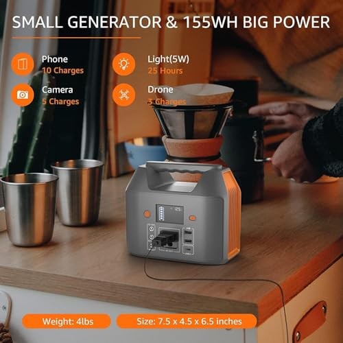 EnginStar Portable Power Station 150W 155Wh Solar Generator