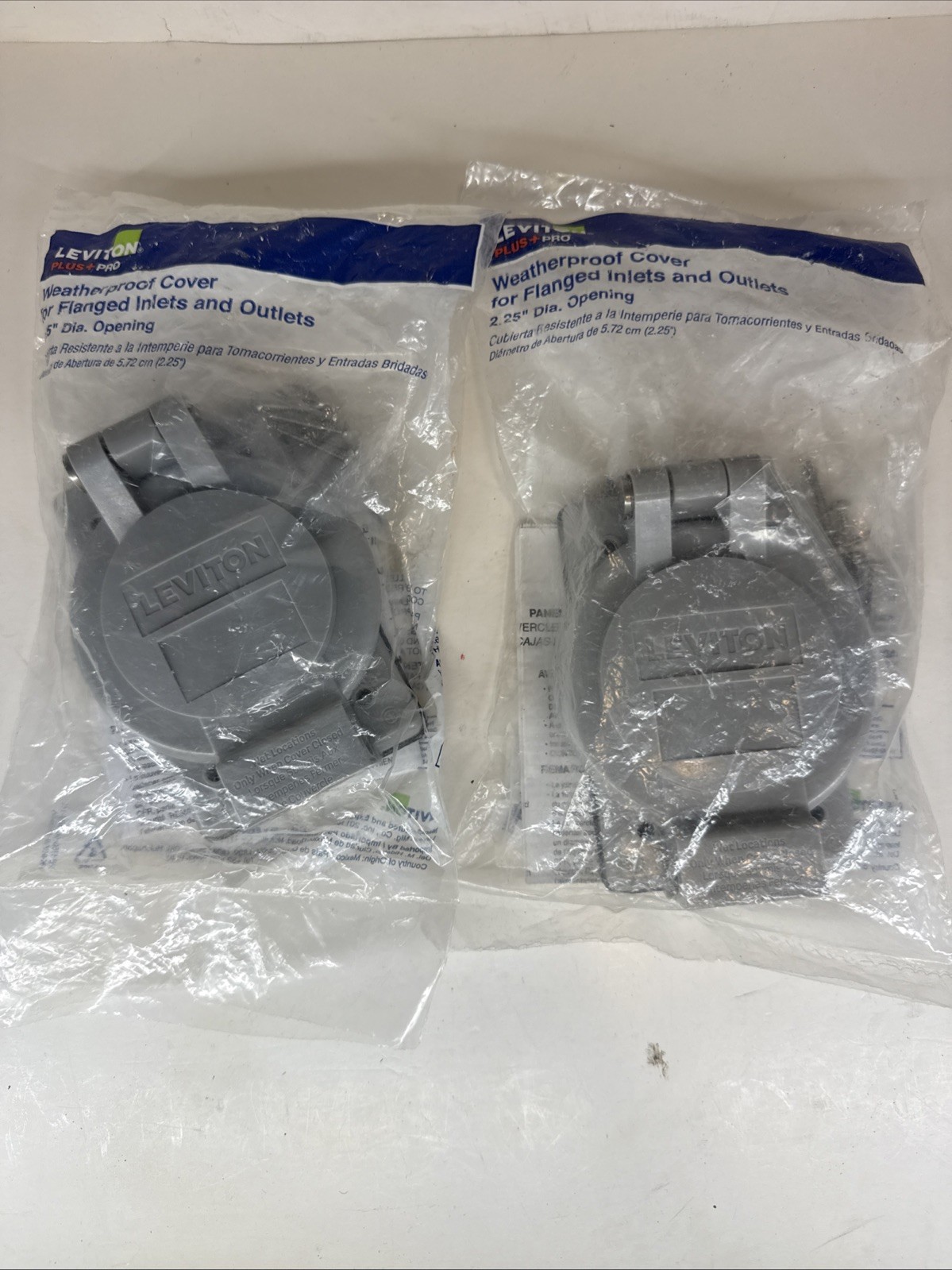 Lot of 2 Leviton Plus Pro Weatherproof Covers Flanged Inlets Outlets New Sealed