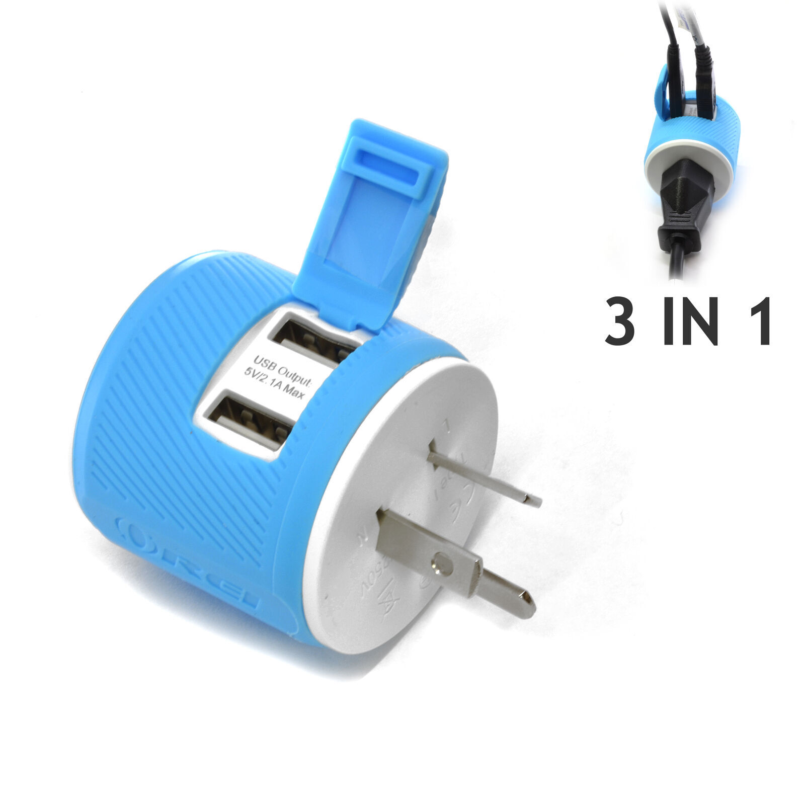 OREI Australia, China Travel Plug Adapter – Dual USB – Surge Protection – Type I