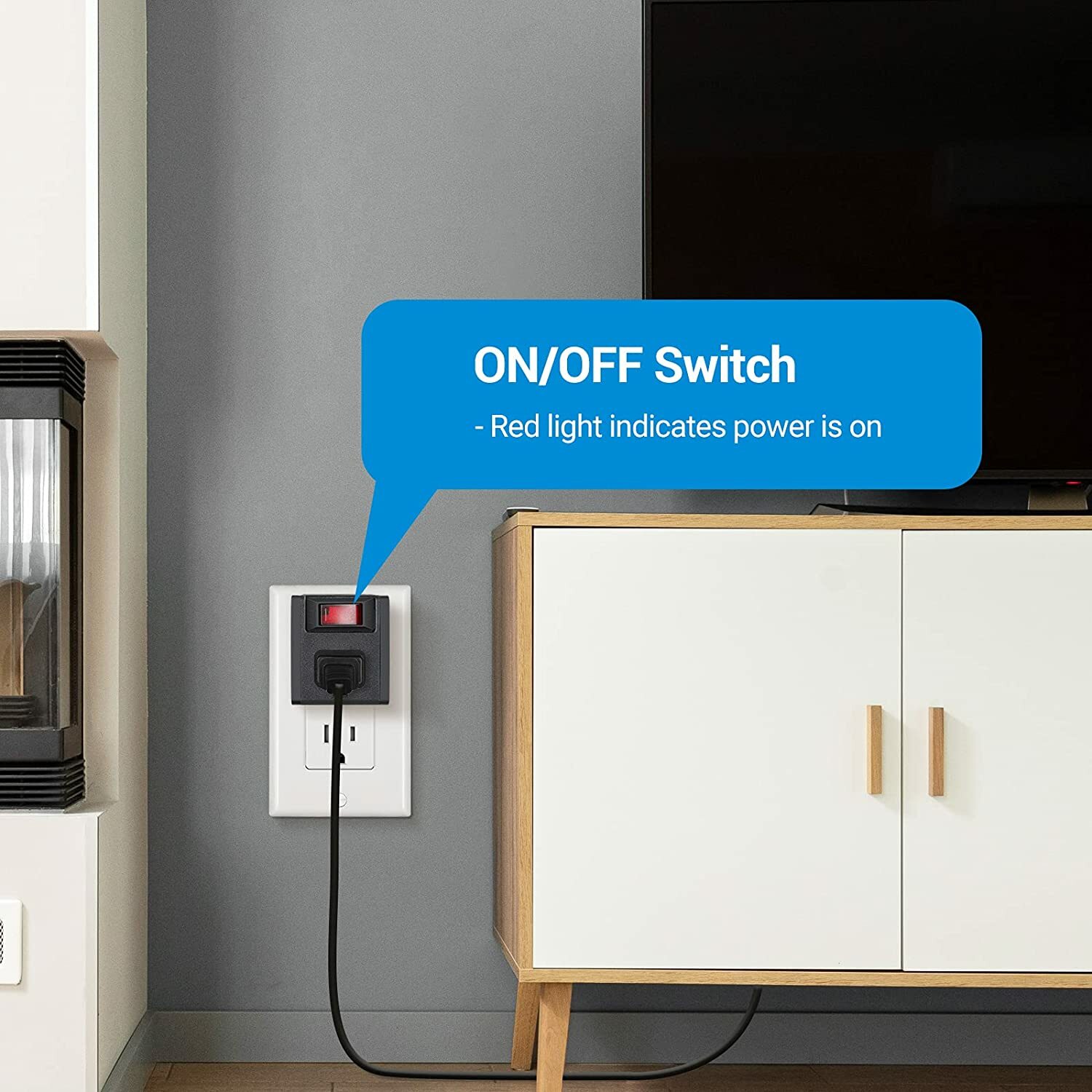 DEWENWILS 3 Pack Electrical Plug Outlet Switch with On/Off Switch Single Port