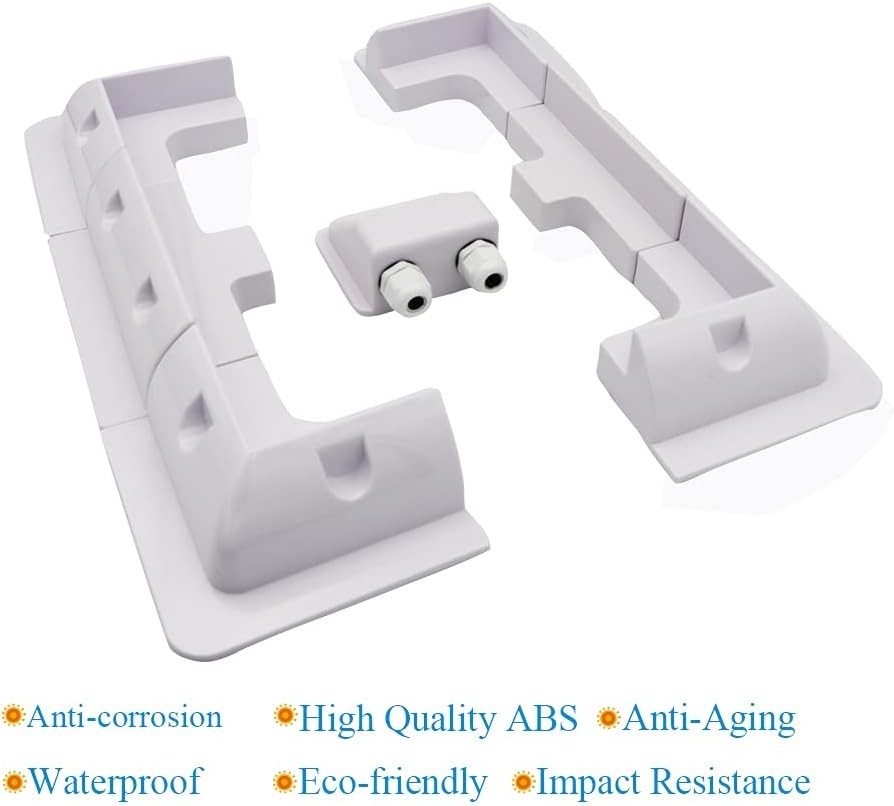 Solar Panel Mounting Brackets ABS Corner Bracket Kit 7PCS, Drill-Free Widely Use