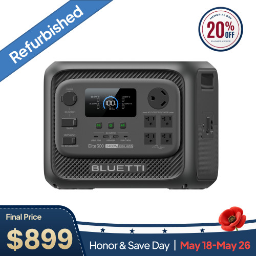 BLUETTI Elite 300 2400W 3014Wh Portable Power Station for Travelling Backup