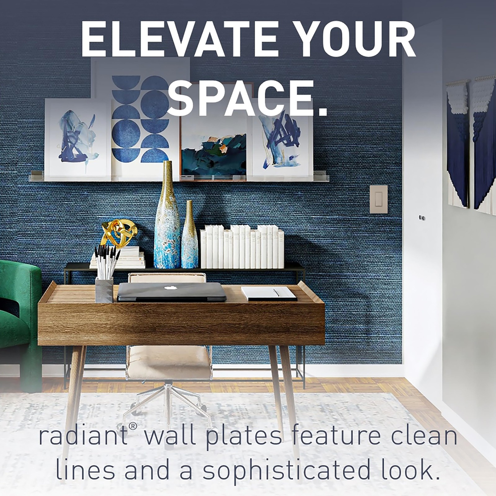 Silver Low Profile Wall Plate Modern Easy Install Scratch Resistant for Decor…