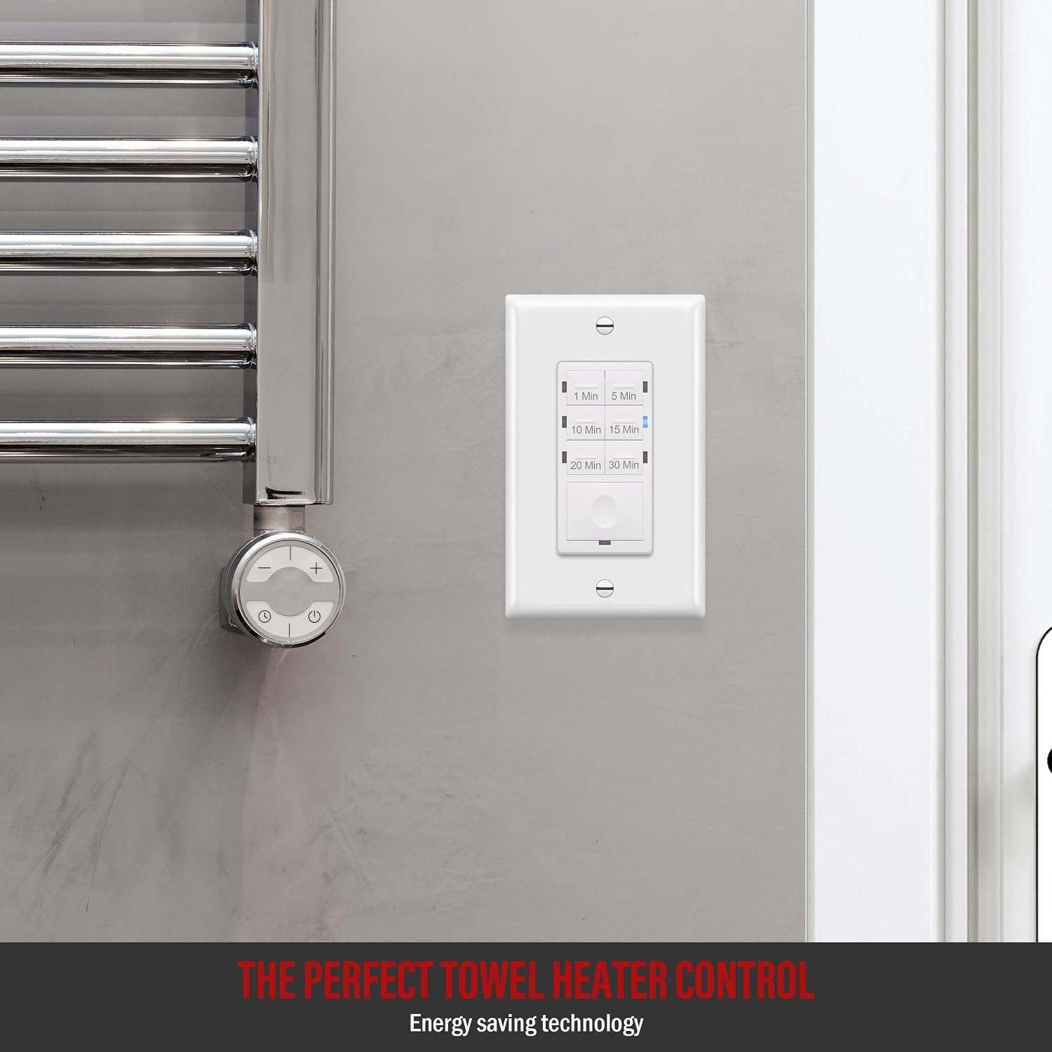 Countdown Timer Switch for Bathroom Fans and Household Lights, 1-5-10-15-20-30 M