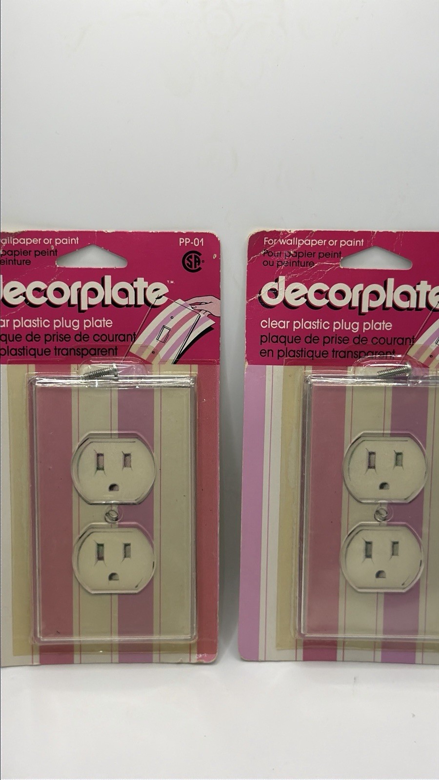 Vintage Decorplate Clear Plastic Outlet Cover Plate PP-01 New Deadstock Lot of