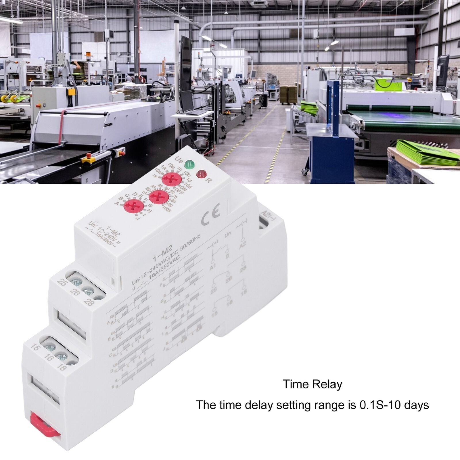 Time Relay Multifunctional Normally Open DIN Rail Delay Timer Switch AC DC