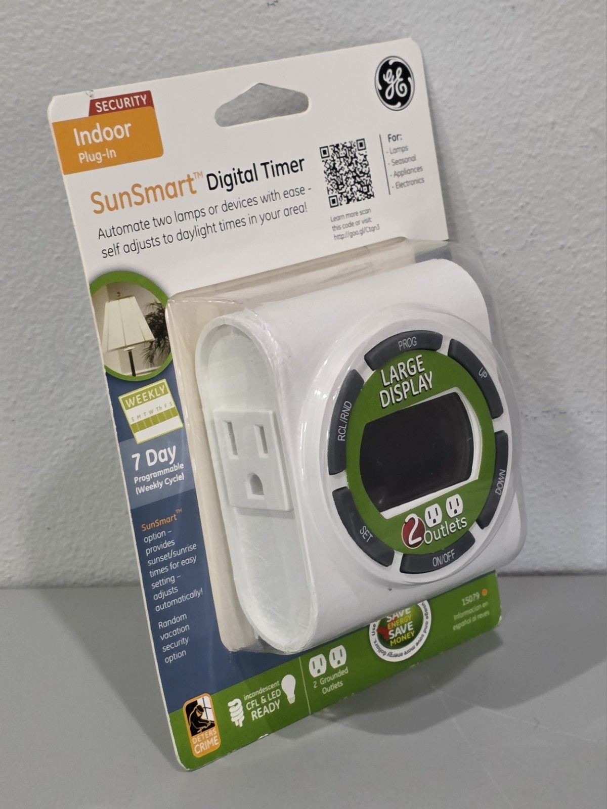 GE General Electric SunSmart Digital Timer BRAND NEW Indoor Plug In Energy Saver