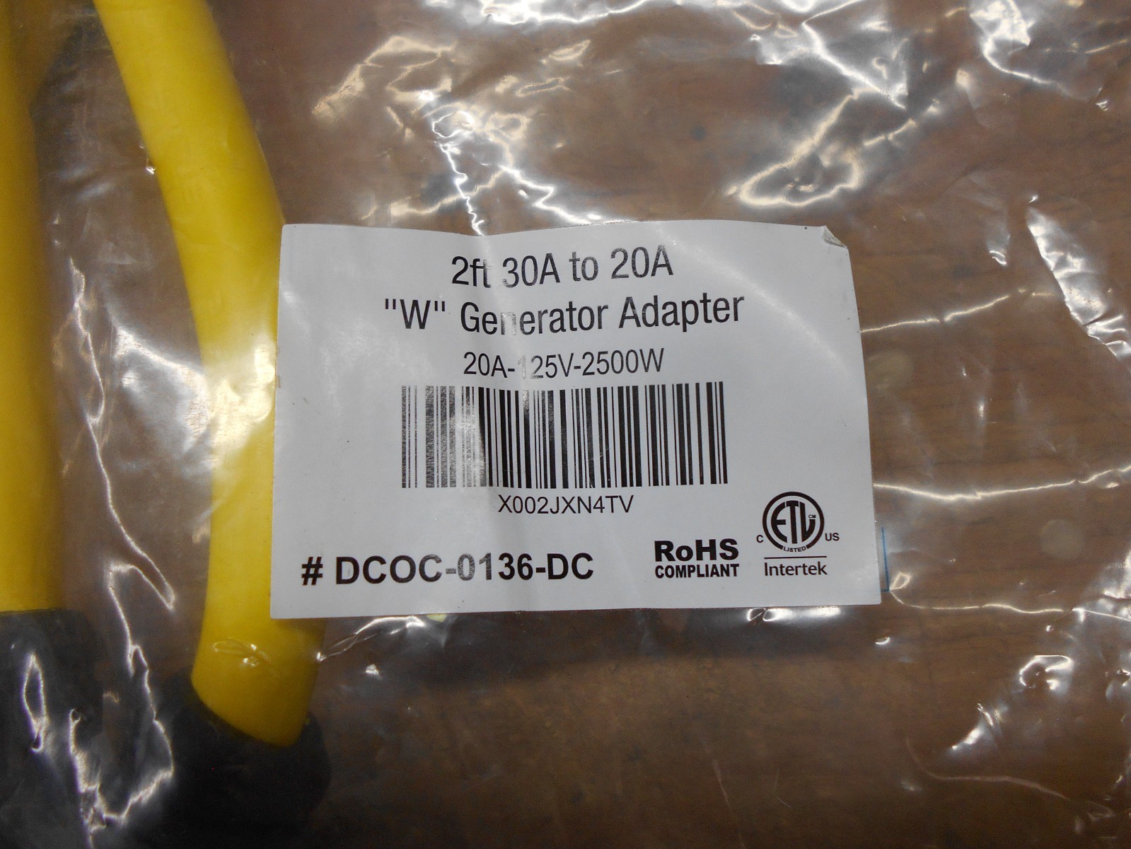 CLEAR POWER DCOC-0136-DC 2 Ft 30-Amp 125-Volts Generator Extension Cord Adapter