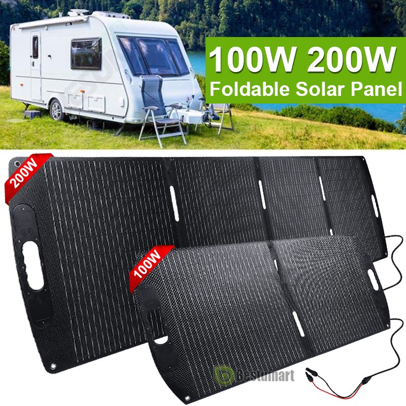 Monocrystalline Solar Panel 200W Foldable ETFE w/ Controller for RV Camping Boat