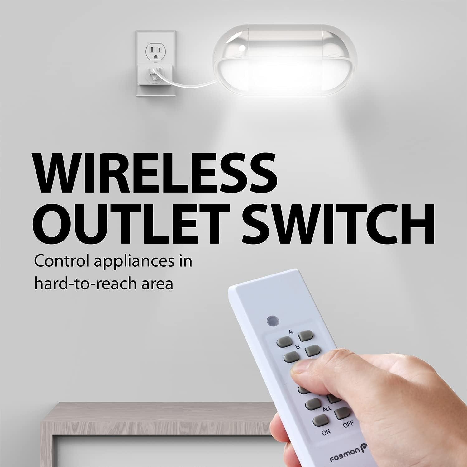 Wireless Remote Control Outlet Plug Indoor, Battery Operated On/Off Light Switch