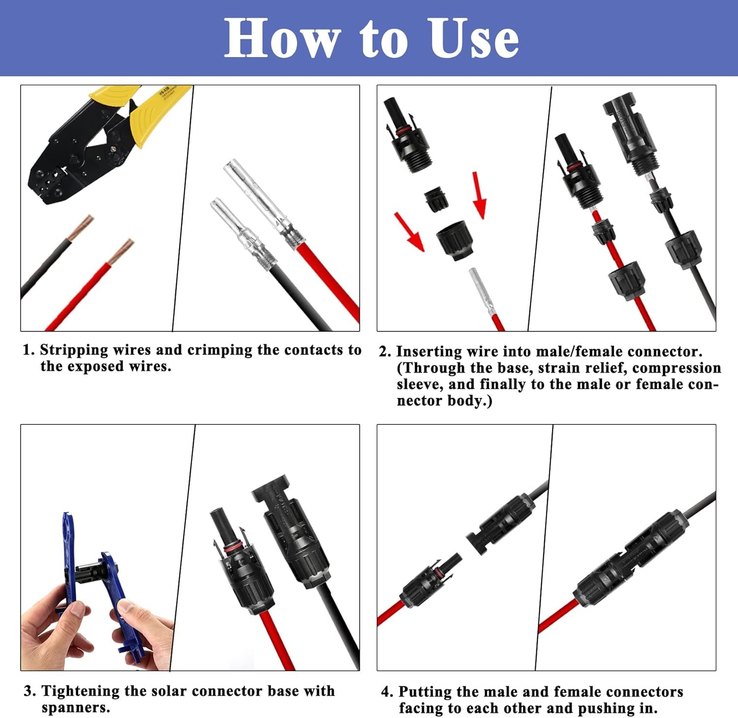 1-100 Set Male Female Wire Cable Connector Set Solar Panel Waterproof Connectors