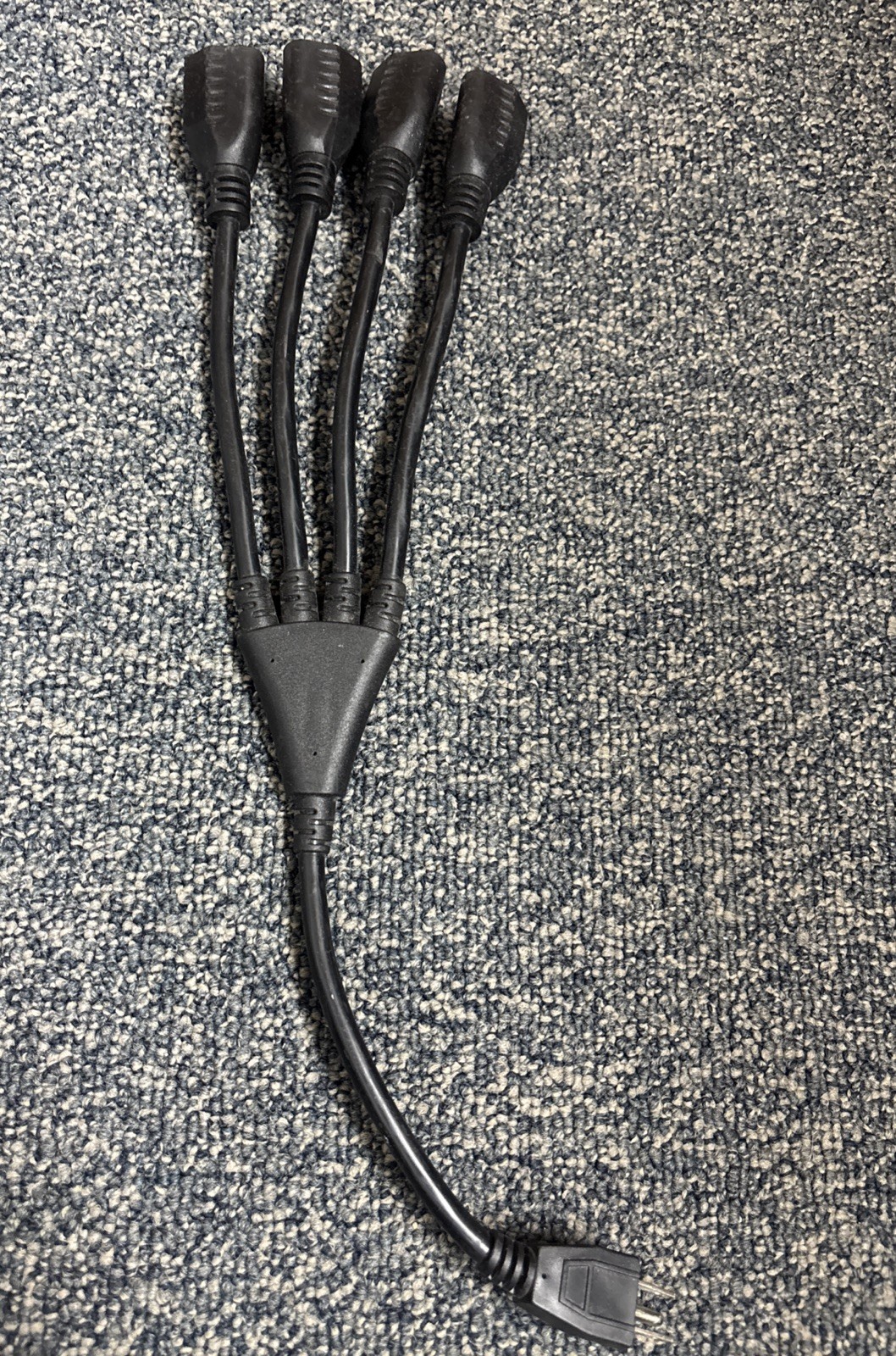4 Way Power Cord Splitter Cable 3 Prong 1 to 4 Extension Cord Black
