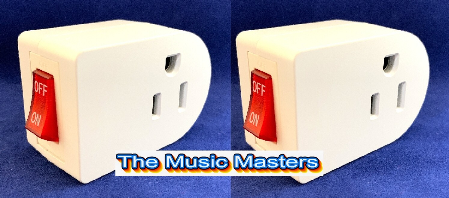 2X Grounded On/Off LIGHTED POWER SWITCH Single AC Wall Plug Electrical Outlet
