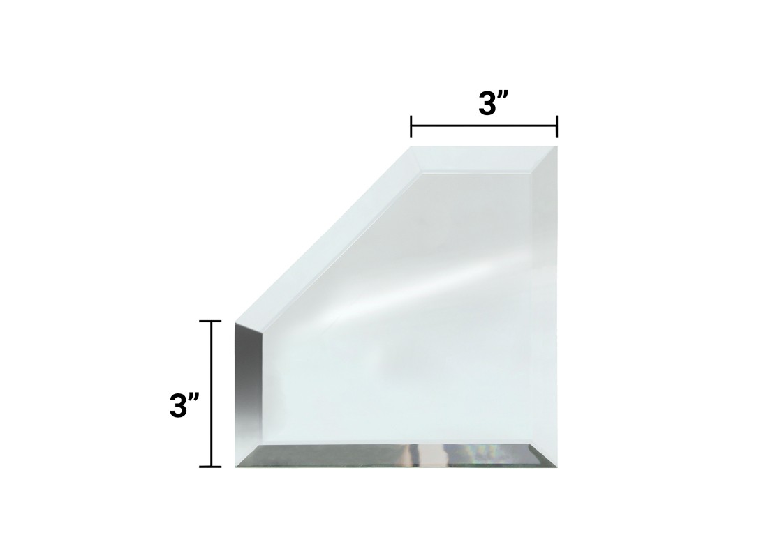 FHC BVM4M3 3″ Corner All Sides Beveled Mitered Clear Mirror Glass