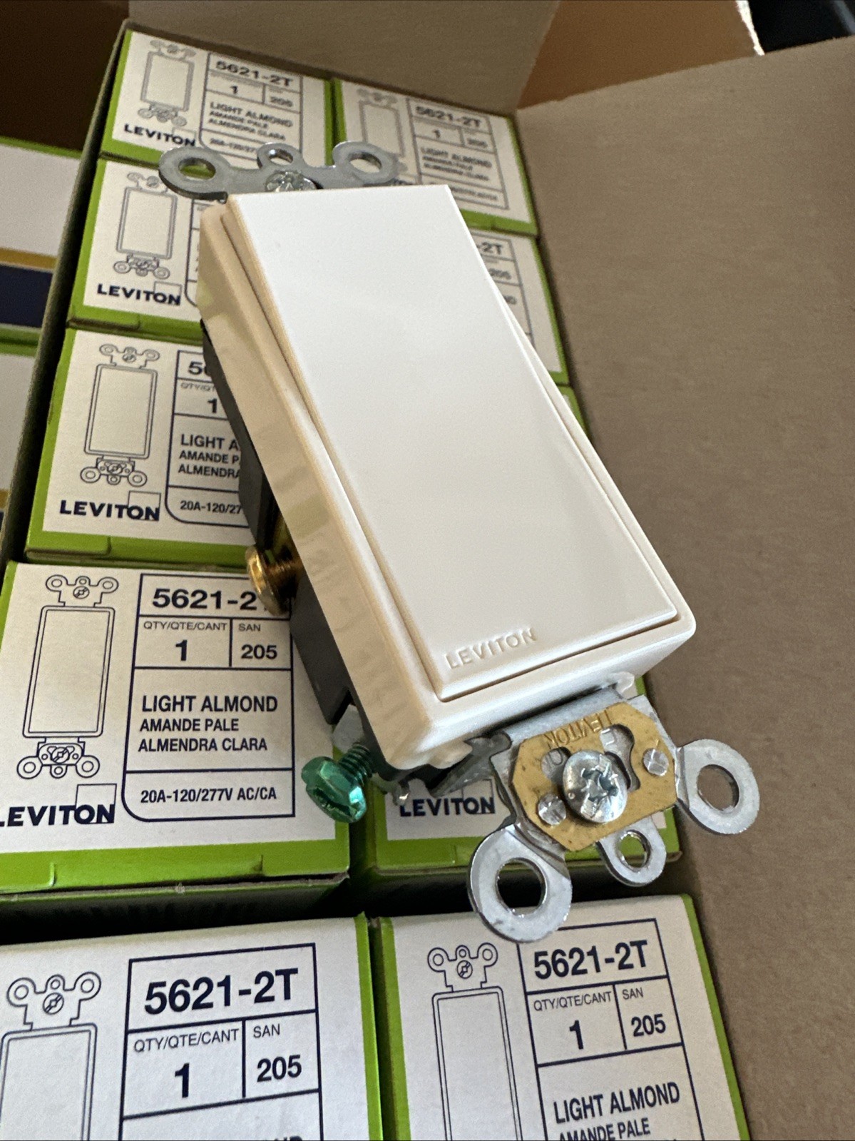 🔴(QTY 2) Leviton 5621-2T Decora Plus Rocker Switch, Single Pole, Light Almond‼️
