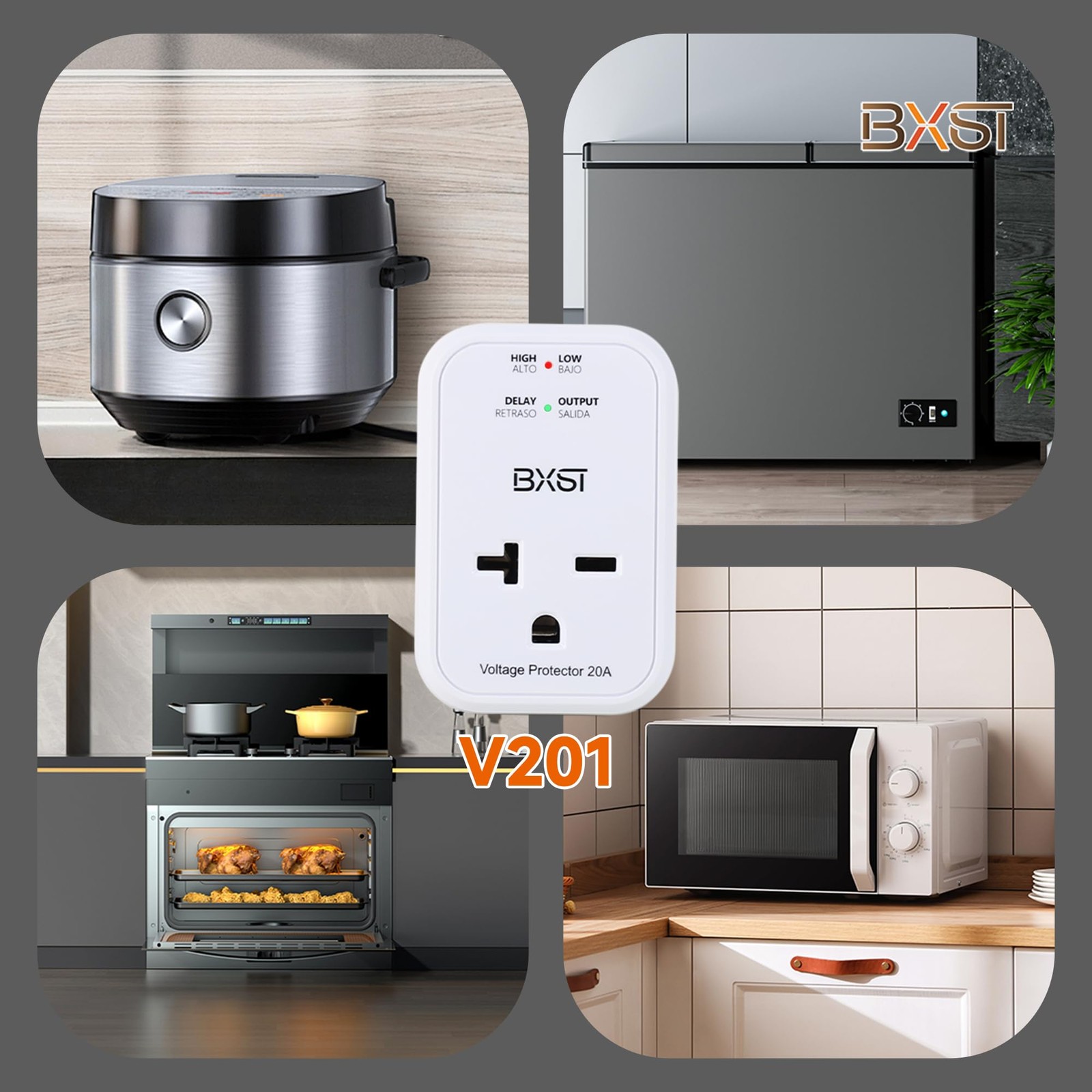 BXST 220V Surge Protector Electronic Voltage Protector for Home Appliance Sur…