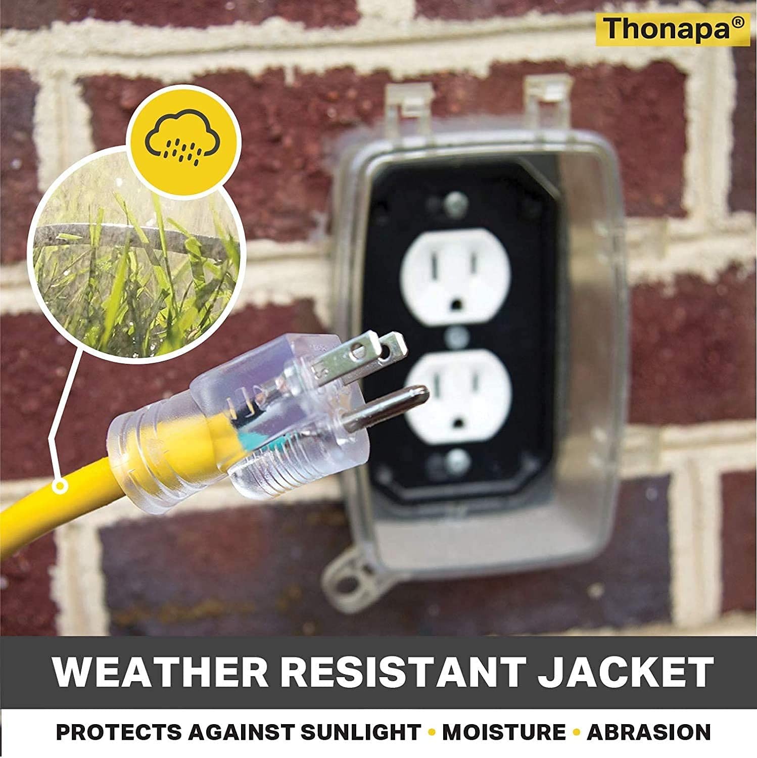 2 Pack of 25 Foot Outdoor Extension Cords – 12/3 Heavy Duty Yellow