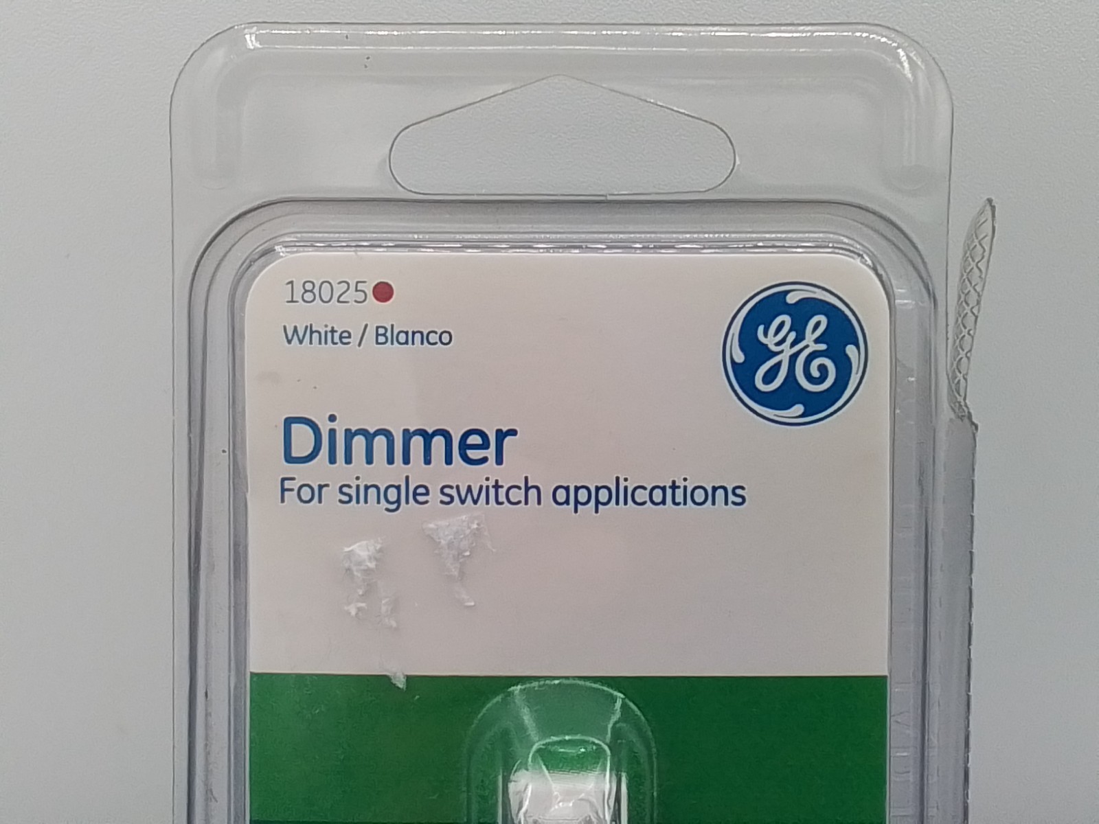 GE DIMMER WHITE SINGLE SWITCH APPLICATION FOR SINGLE POLE CFL LED BULBS NEW NOS