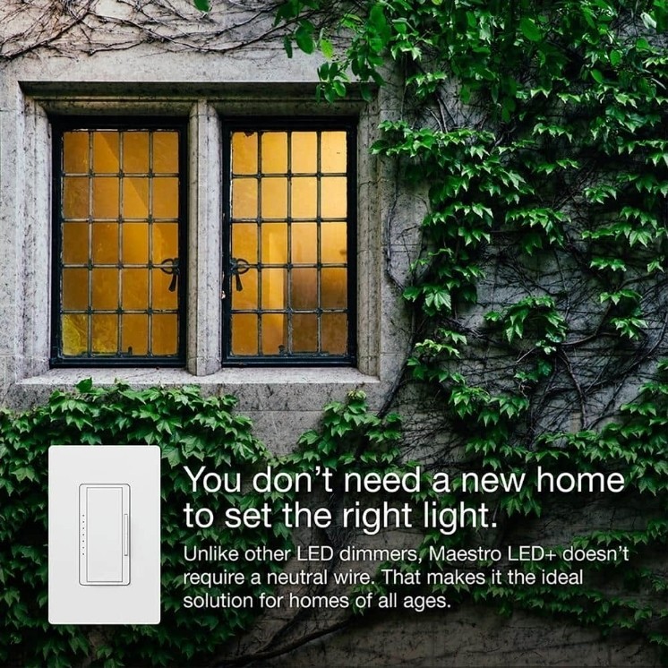 Lutron Maestro MACL-153MR-WH LED Single Pole Dimmer – White