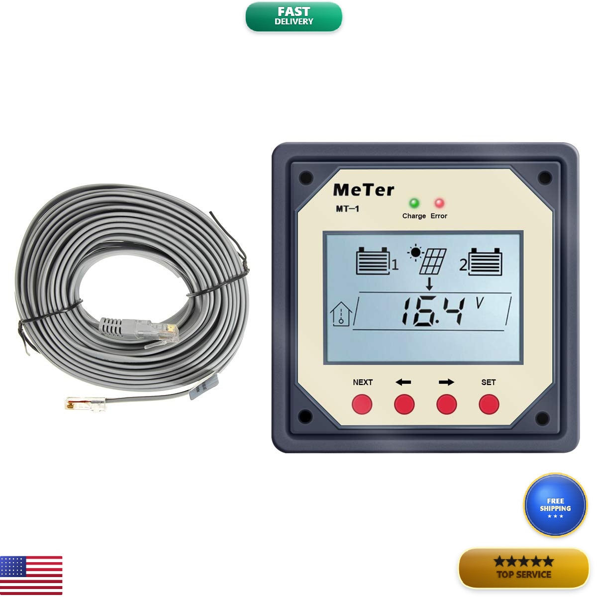 Epever Mt-1 Remote Meter Lcd Display For Duo Battery Solar Panel Charge