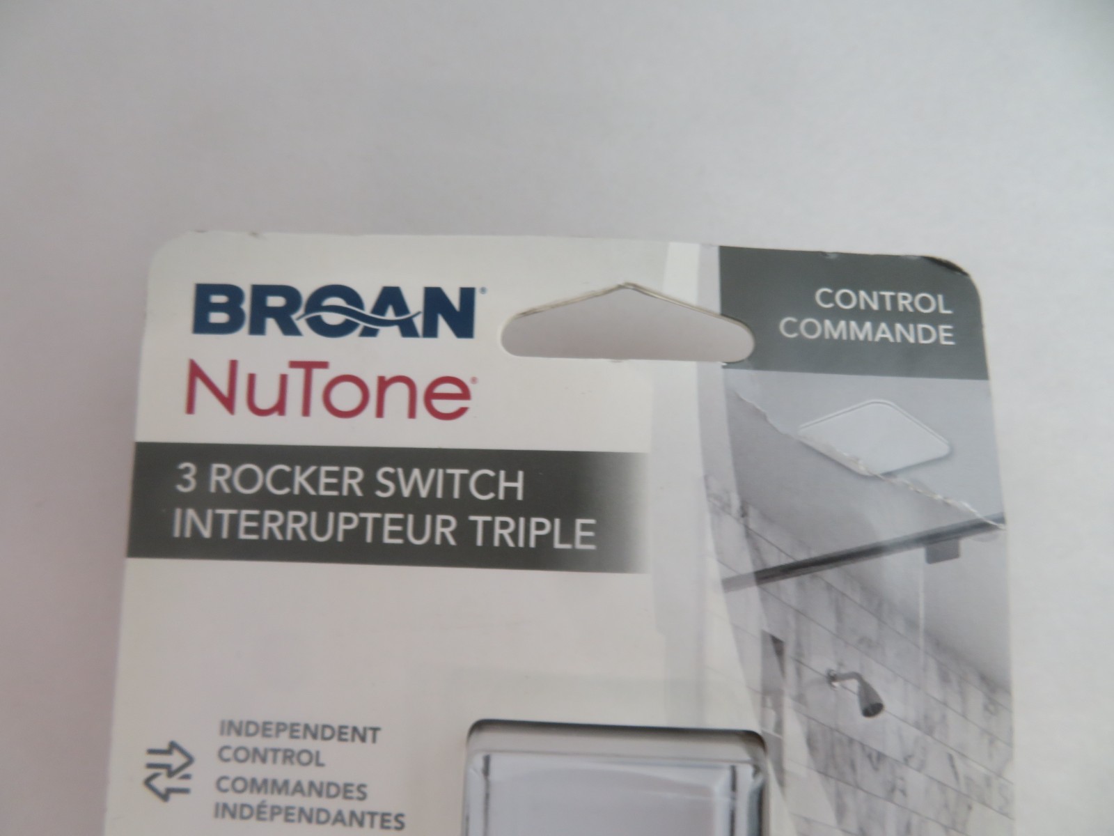 New BROAN NuTone P3RW 3 Rocker Electrical Switch Light Bath Fan