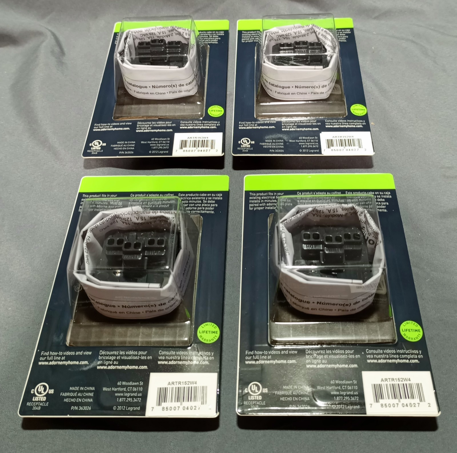 Lot Of 4 Legrand Adorne ARTR152W4