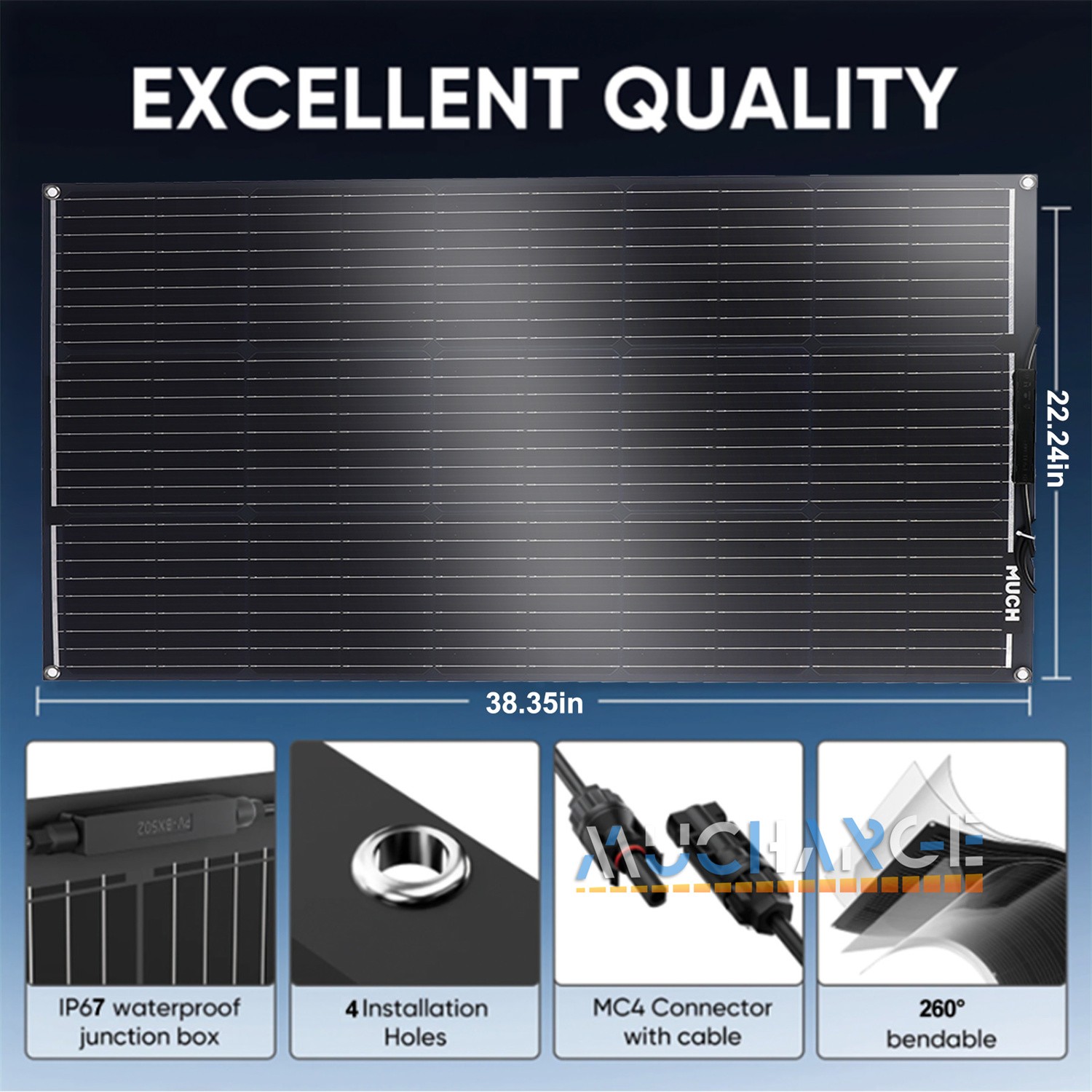 200/400W Monocrystalline Solar Panel Kits Portable for Camping RV Battery Charge