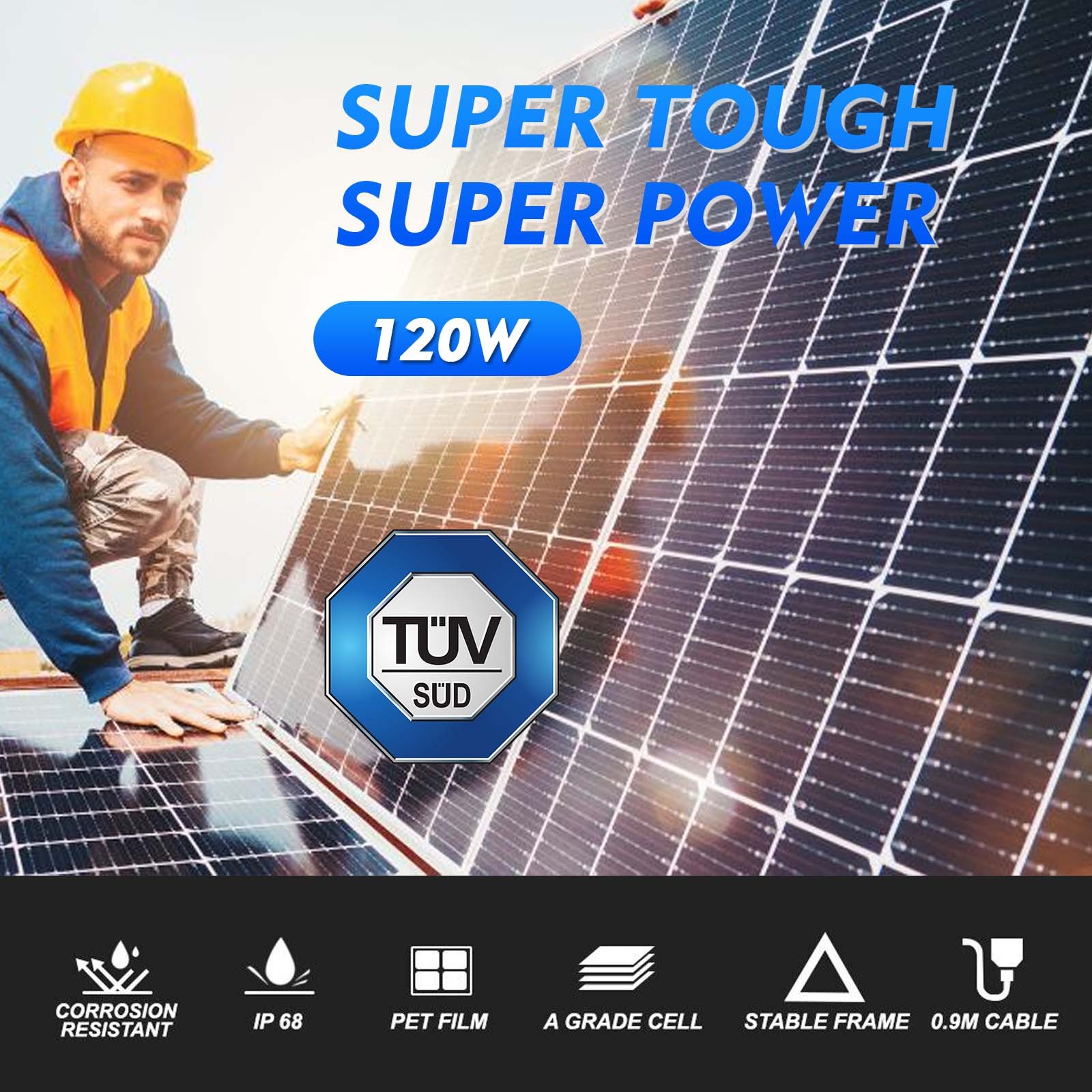 800W 12V Solar Panel High Efficiency 12V/24V/36V/48V Home Power Supply System