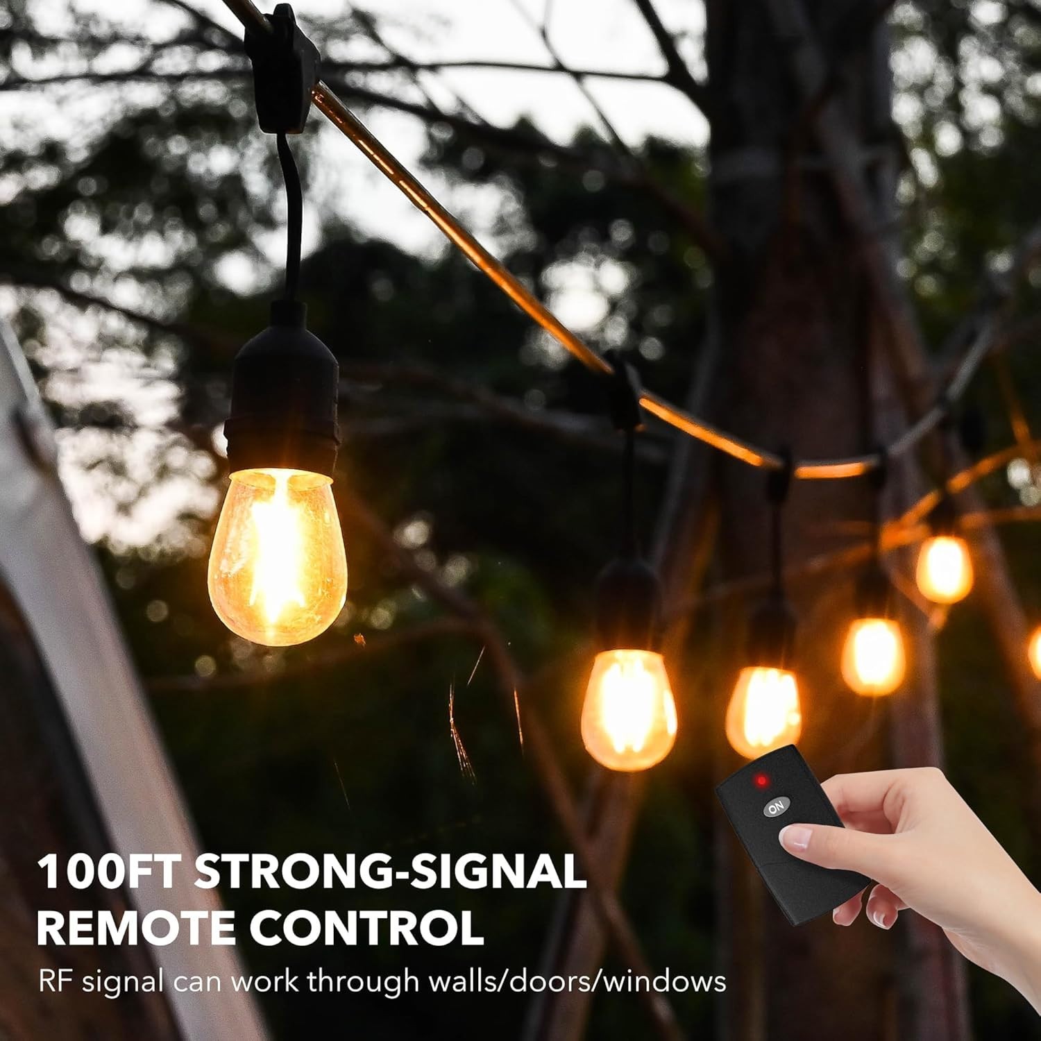 HBN Outdoor Light Timer W/ Remote Control,Waterproof Light Sensor Timer 3-Outlet
