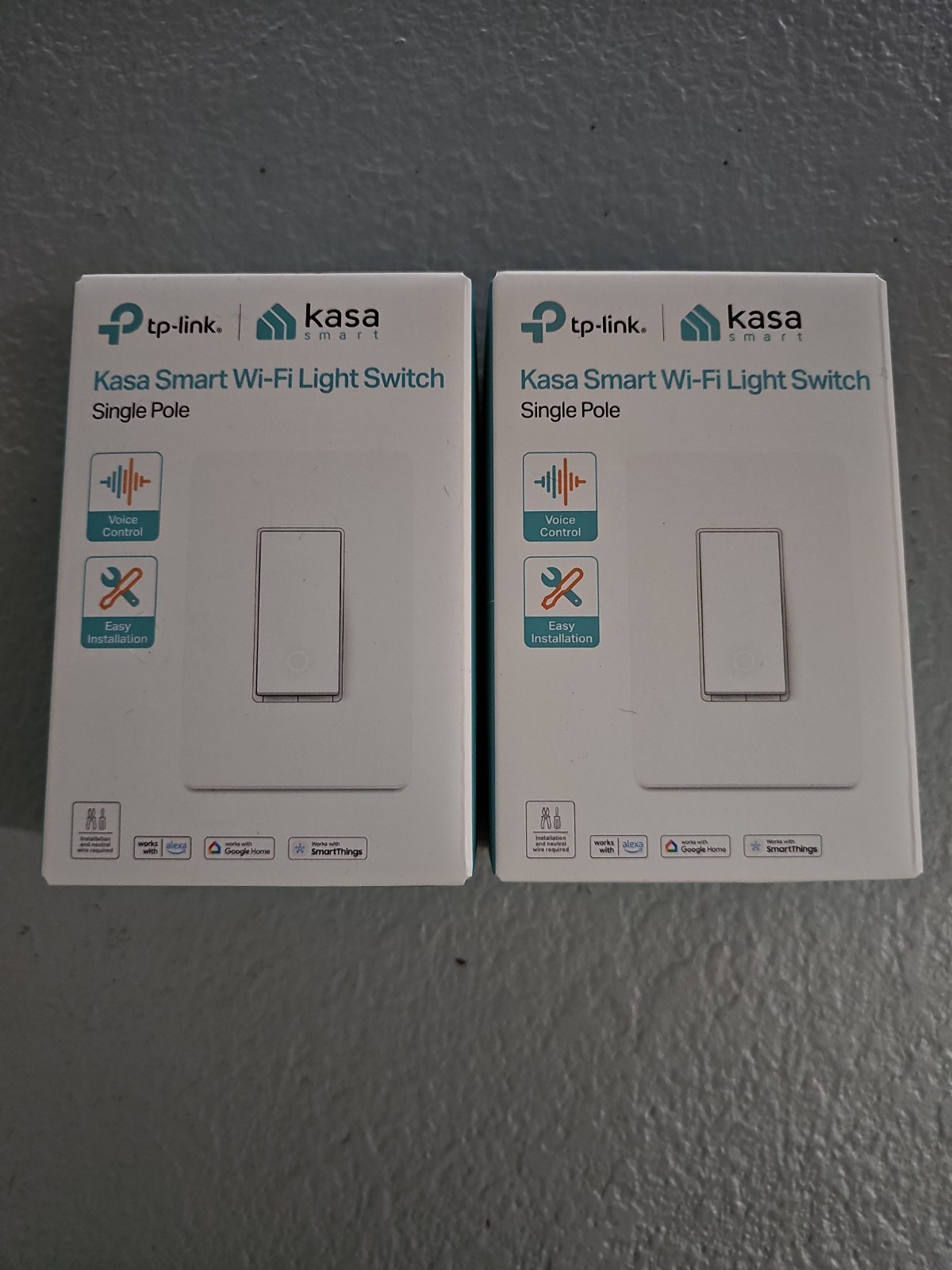 TP-Link Kasa Smart Wi-Fi Light Switch Single Pole KS200 White 2-Pack