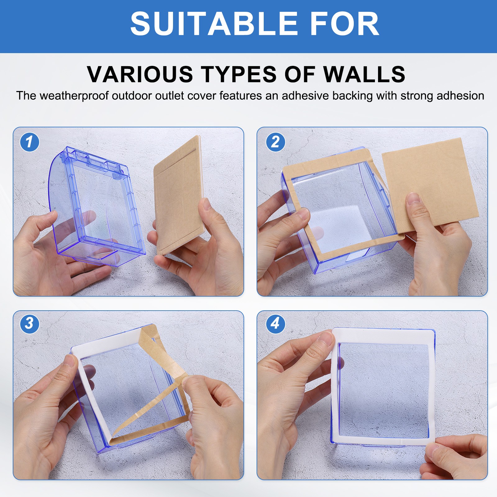 4.41 x 3.94 x 2.8 Inch Outlet Cover Box White