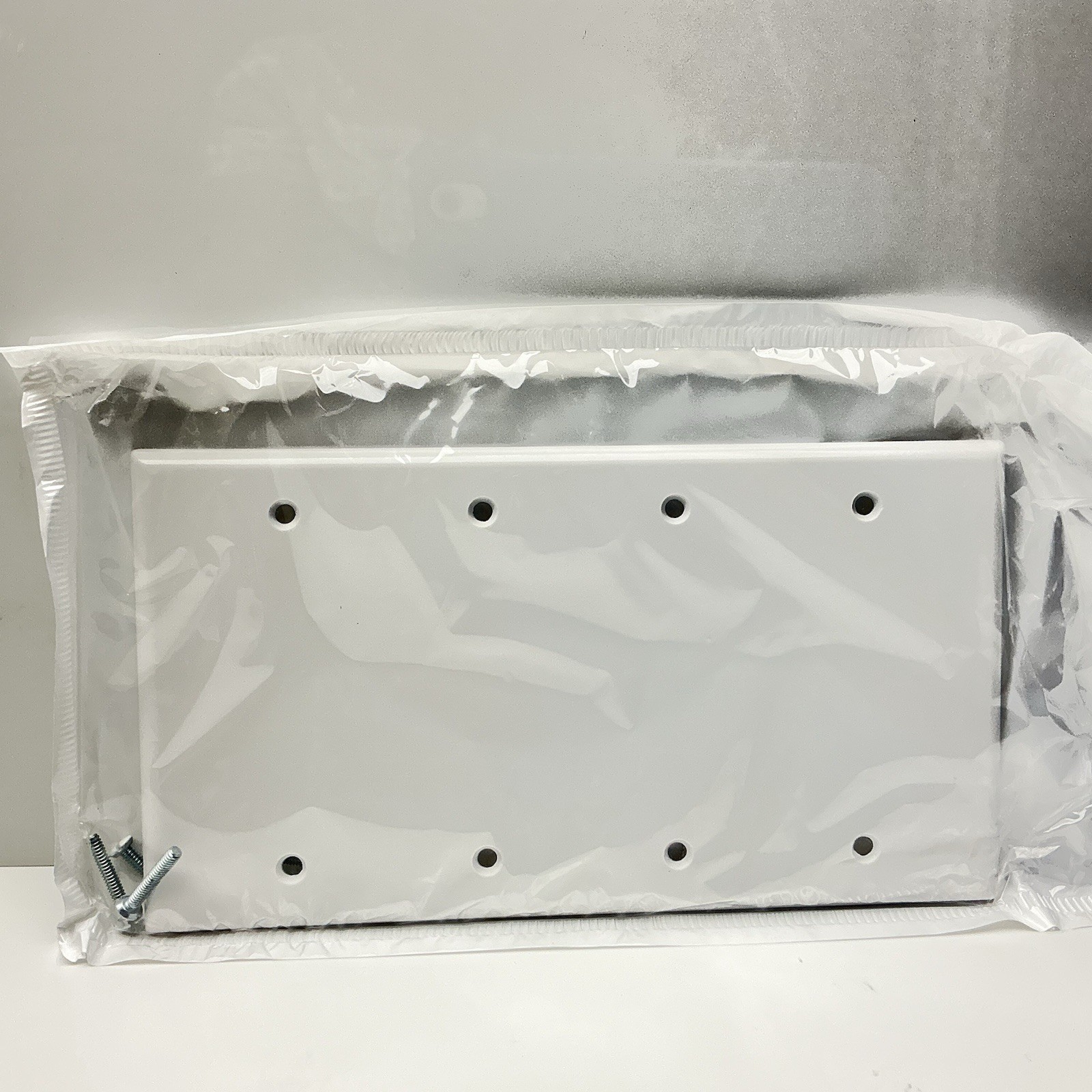 Leviton 4-Gang White Blank Plate Plastic Standard Wall Plate