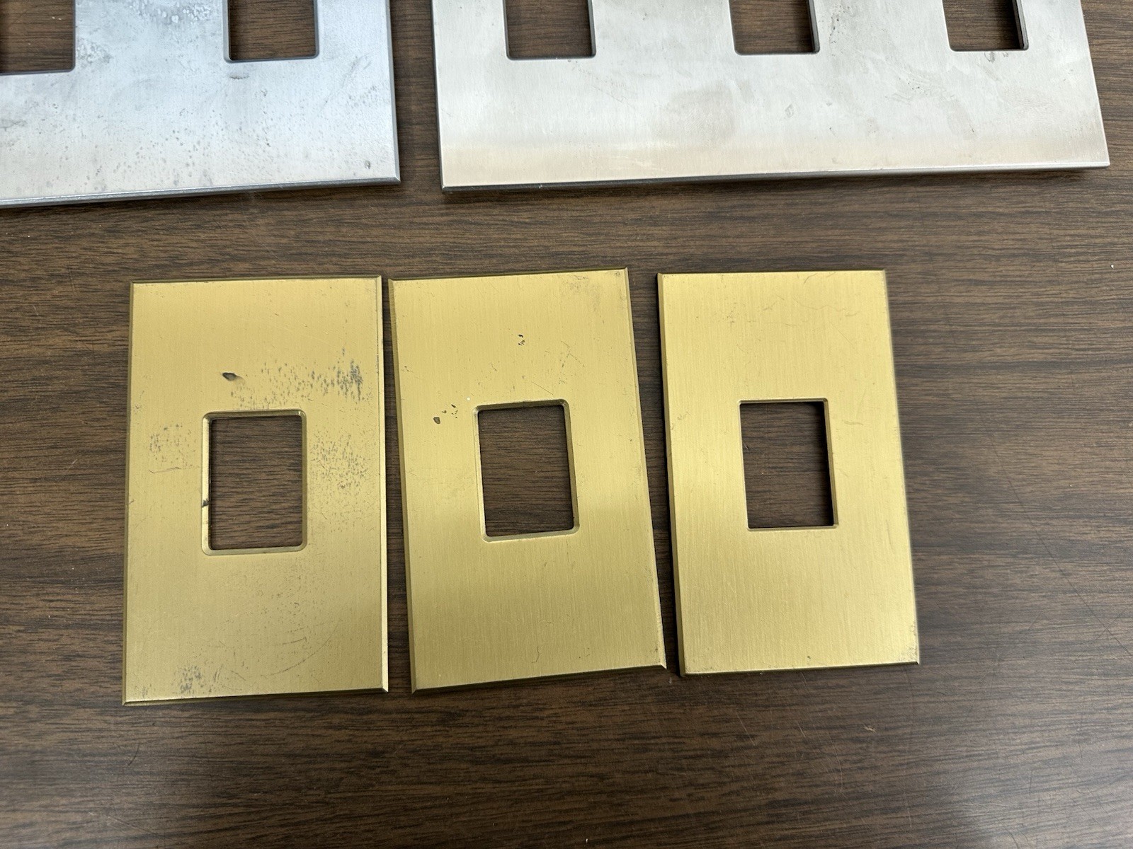 Lot (1) Lutron Faceplates Gold/Bronze Silver Color Dimmer