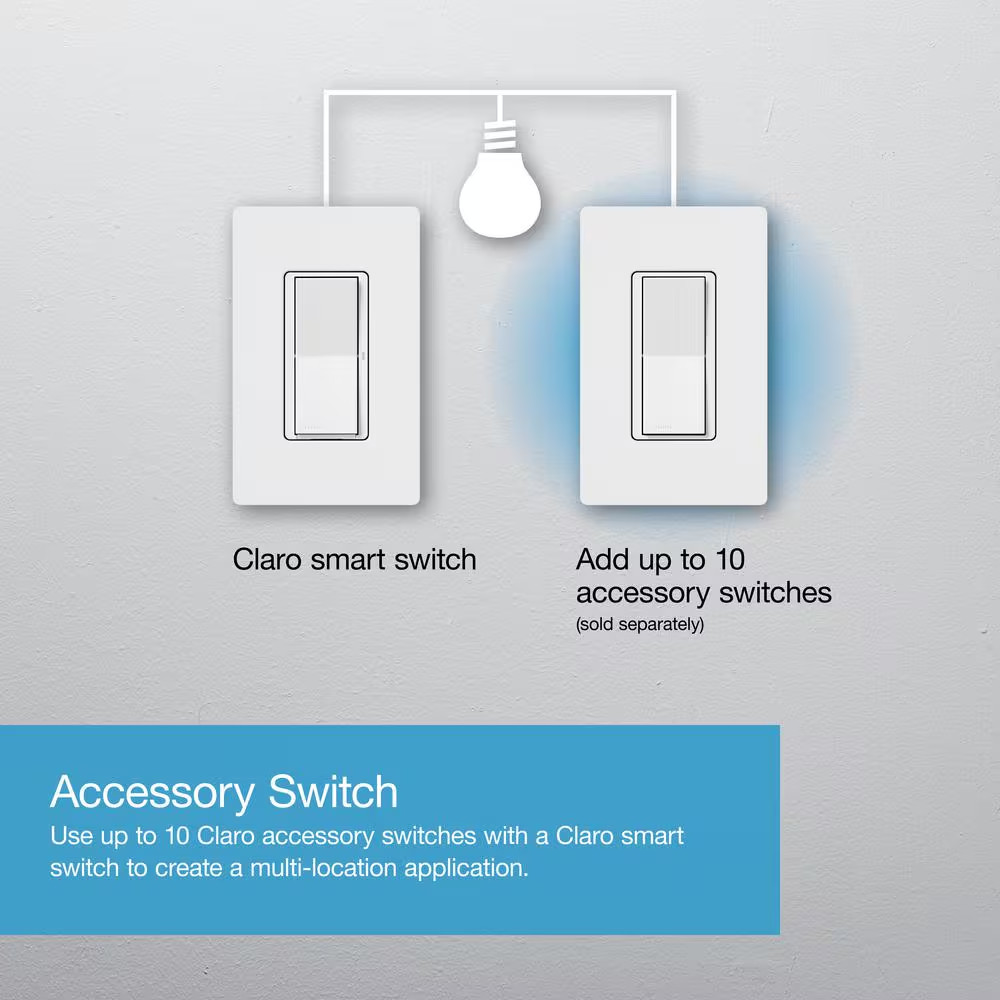 Claro Smart Switch for Caseta, On/Off Control of Lights/Fans, 5-Amp/Neutral Wire