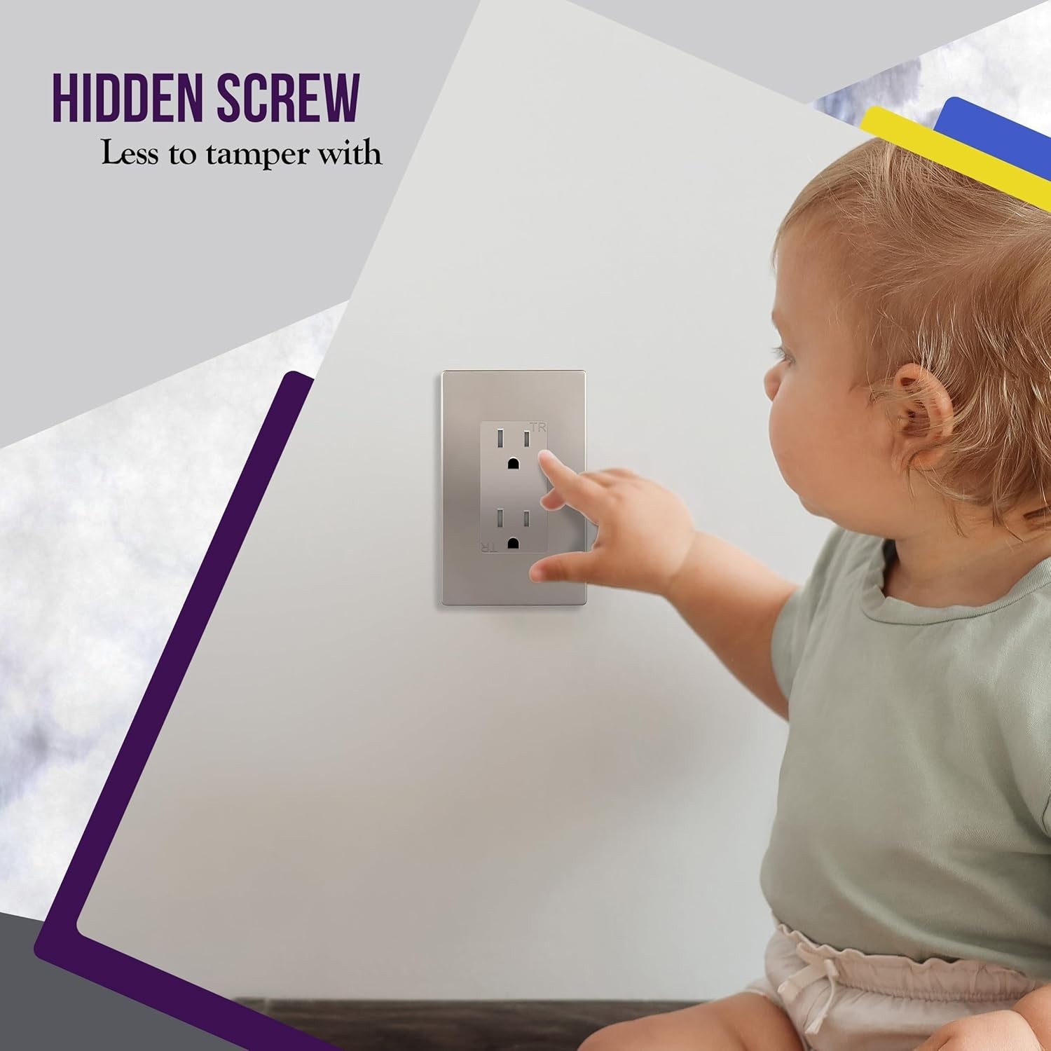 Child Safe Decorator Wall Plates – Glossy Nickel, 10-Pc, Heat/Fade Resistant