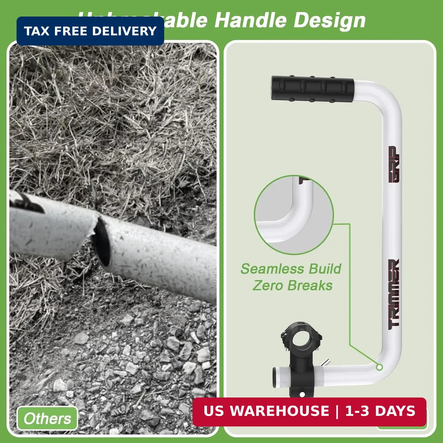 Weedeater Handle, Weedeater Handle Extension, Ergonomic Trimmer Handle Grip, Str