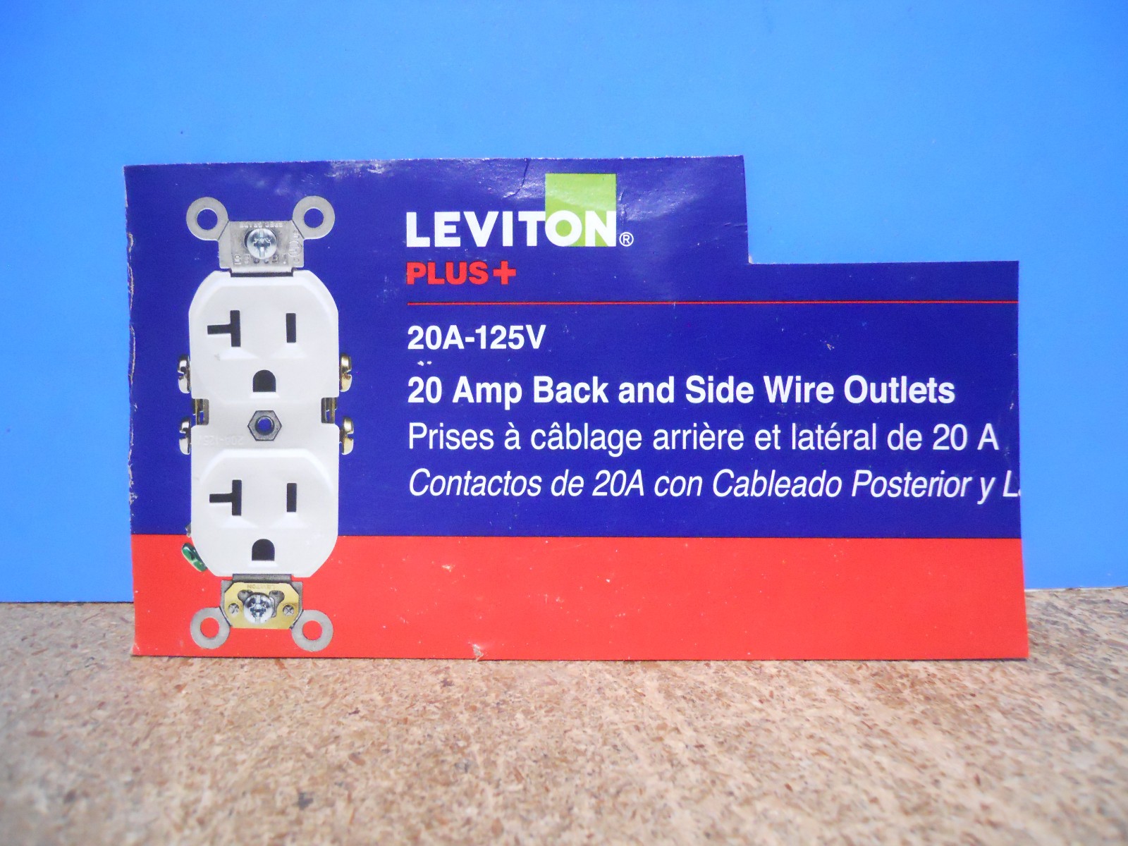 4 Pack Leviton Plus 20A 125V 20 AMP Duplex Outlet (CBR20-WMP)