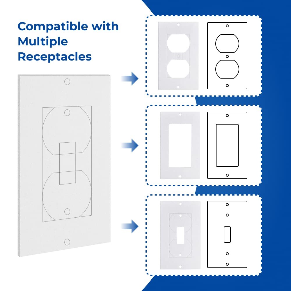 Wall Insulation Outlet Insulators Draft Sealer Kit 30 Pack White Electrical