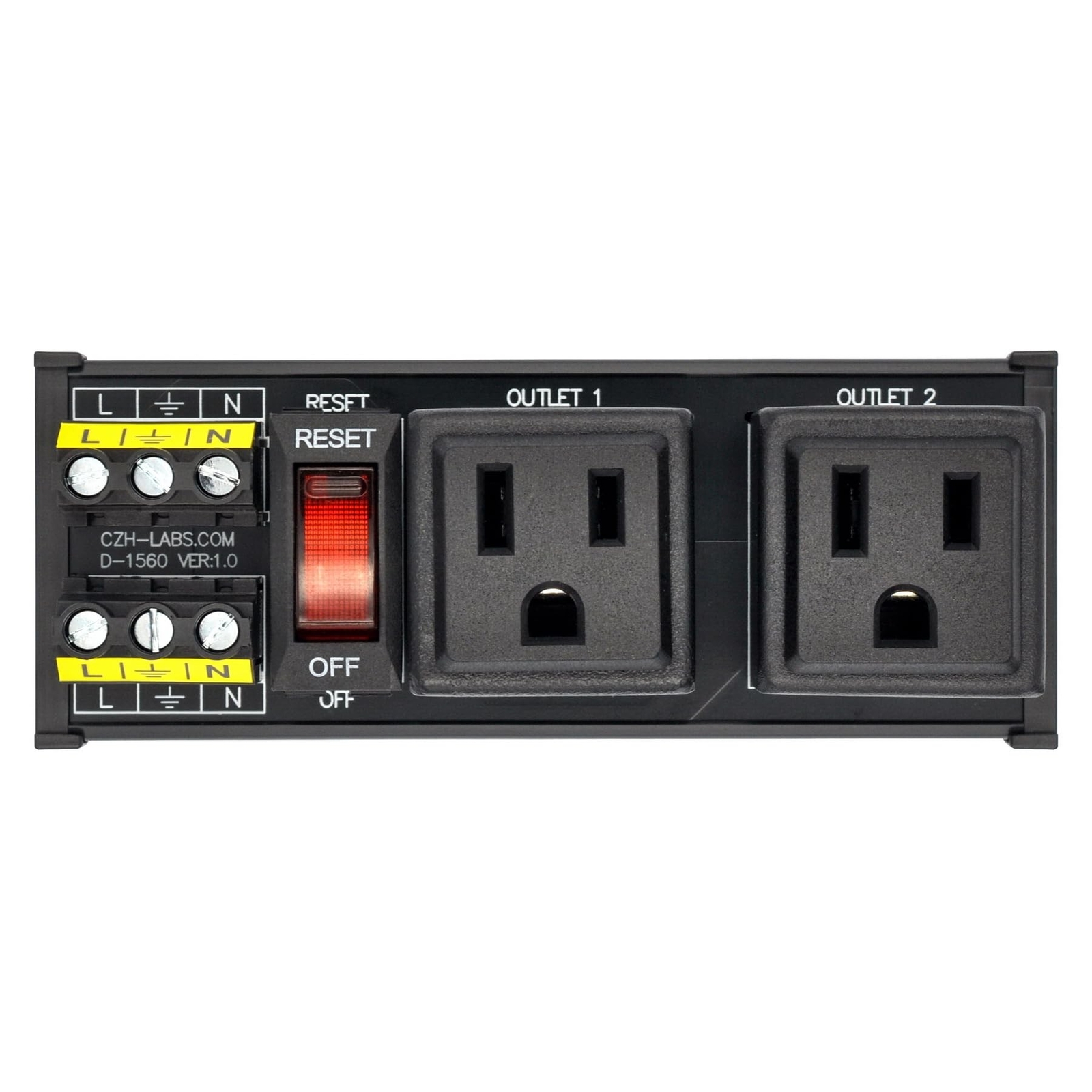 DIN Rail Mount AC 120V NEMA 5-15R Double Receptacles Outlet Power Strip Modul…