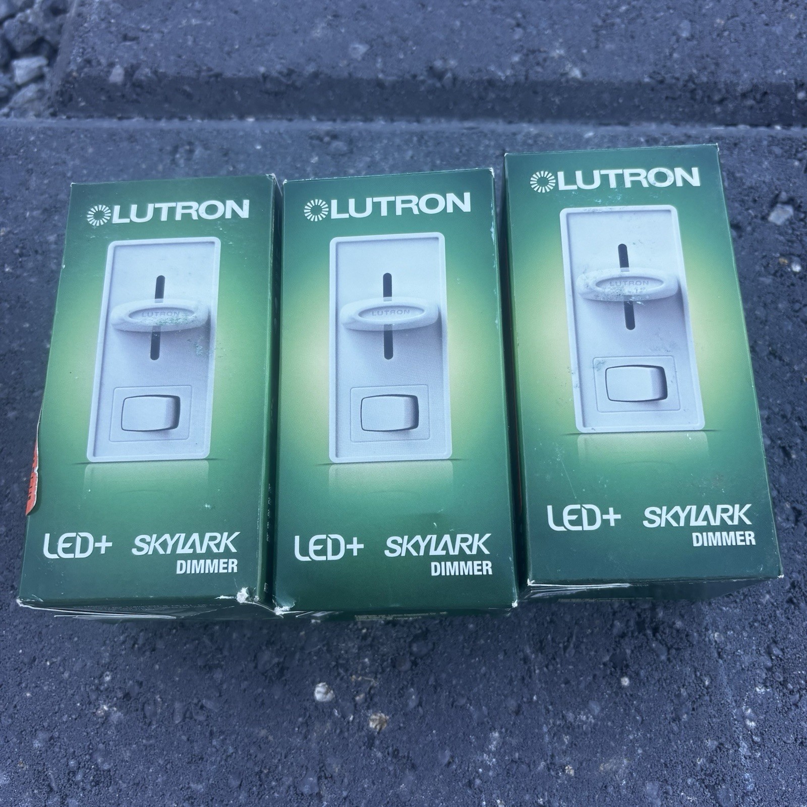 LOT OF 3 Lutron Skylark LED+Dimmer Switch 150W LED Single Pole or 3 Way White