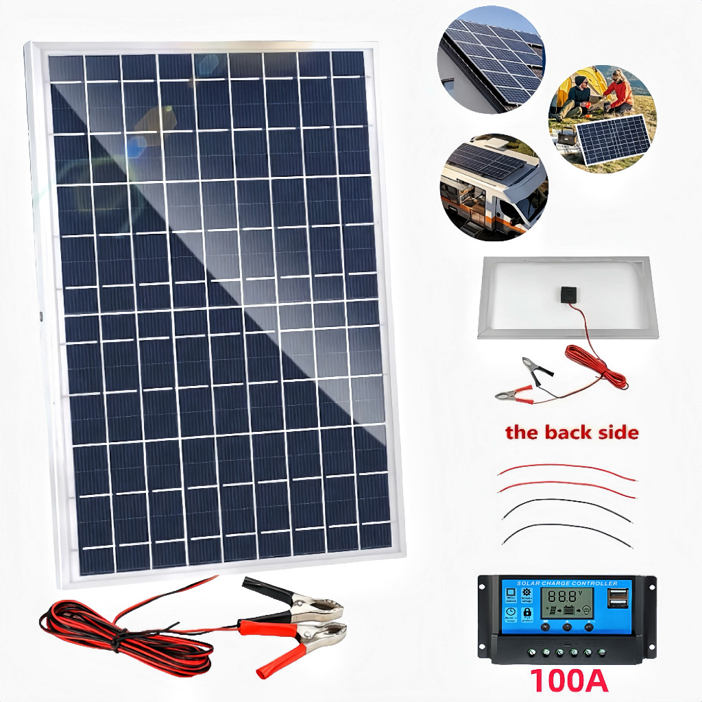Trickle 30W Solar Panel 12V Charger Battery Charger Kit Maintainer Boat Car RV