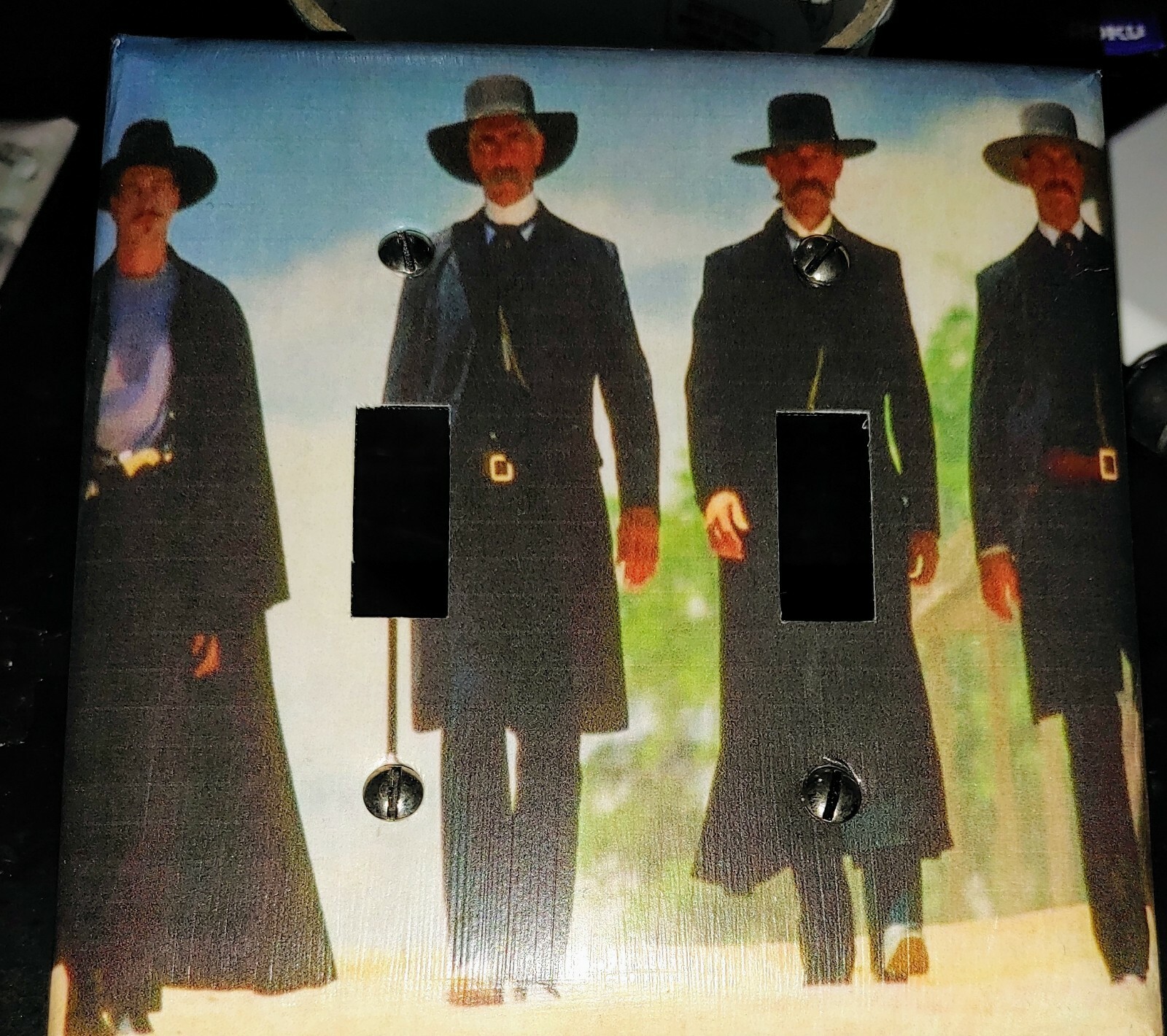 Custom Handmade Tombstone – Double Toggle Light Switch Cover