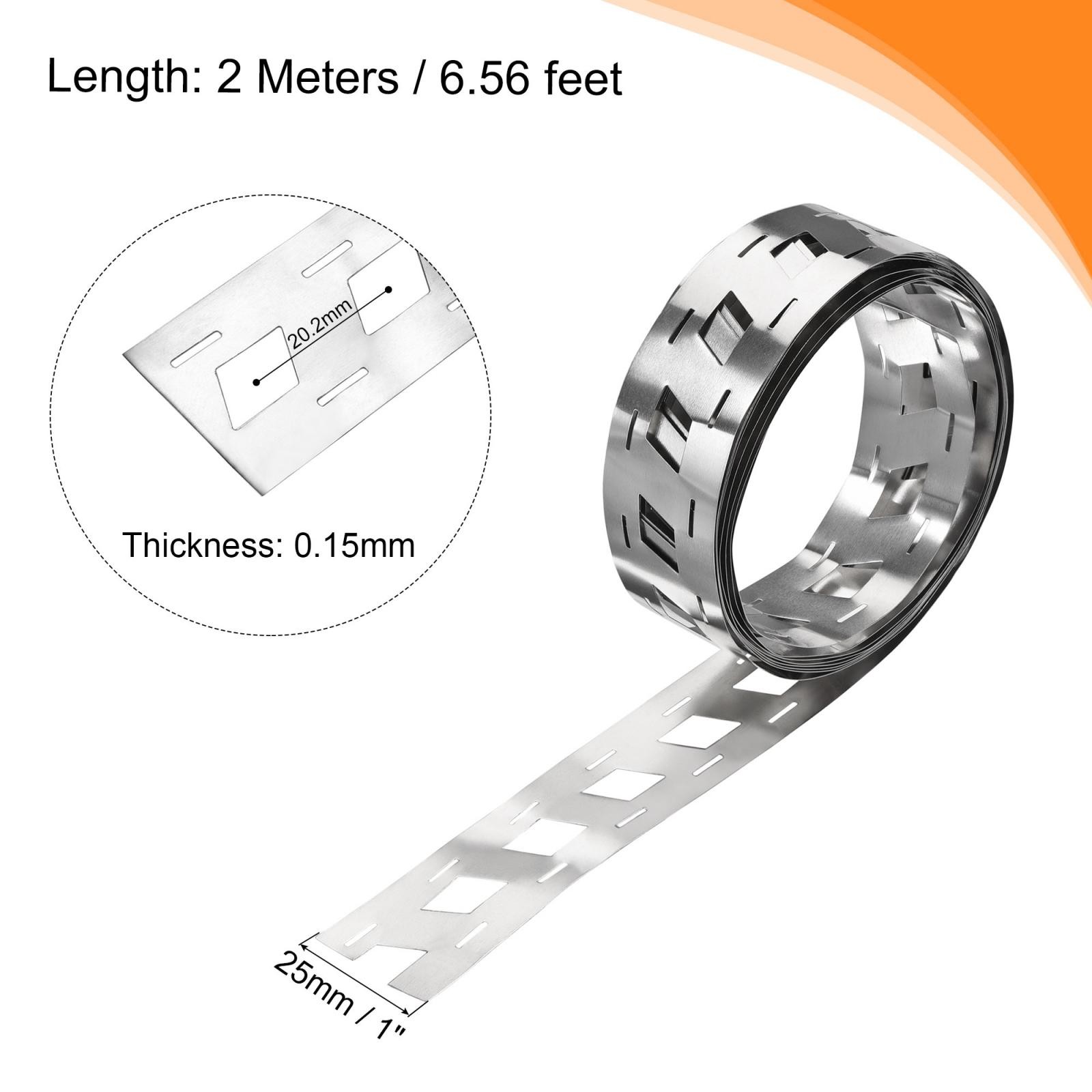 2pcs Pure Nickel Strip Connecting Plate Tape 6.6ft 25.5mm x 0.15mm for Battery