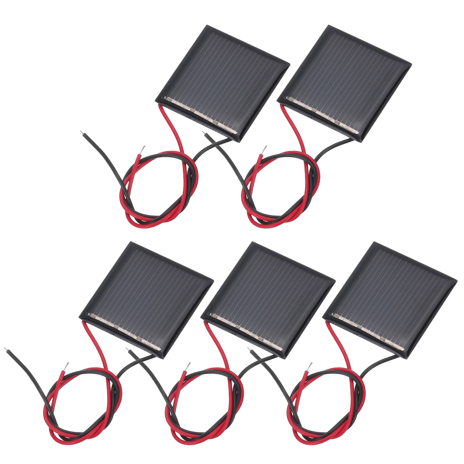5 Pcs 1.5V 0.09W 60mA Mini Solar Panels with 2 Cable, 30mm x 30mm