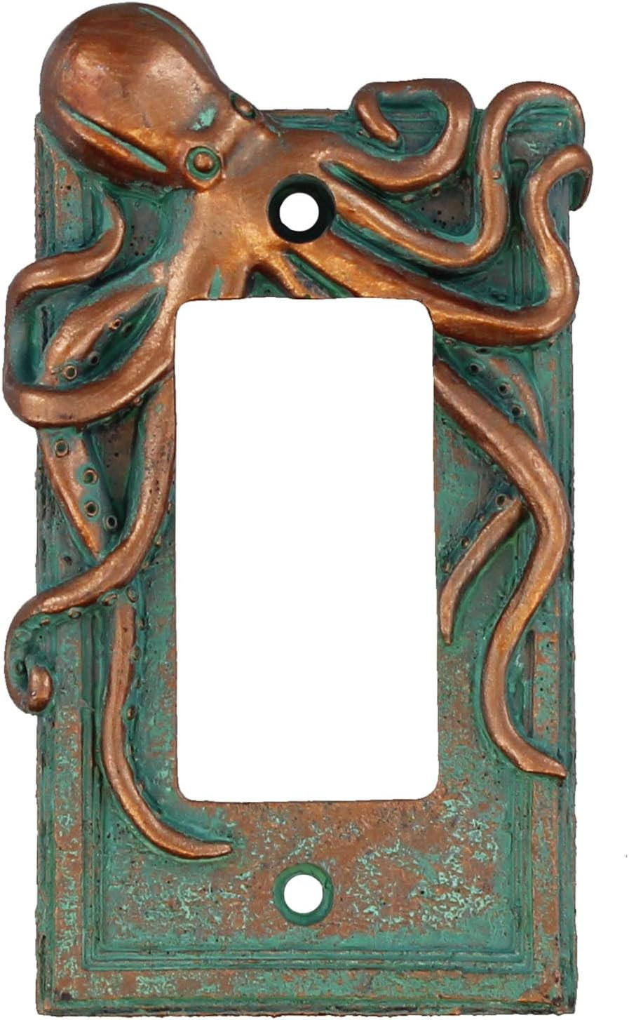 Large Octopus/Kraken Electrical Cover Wall Plate Bronze/Verdigris F…