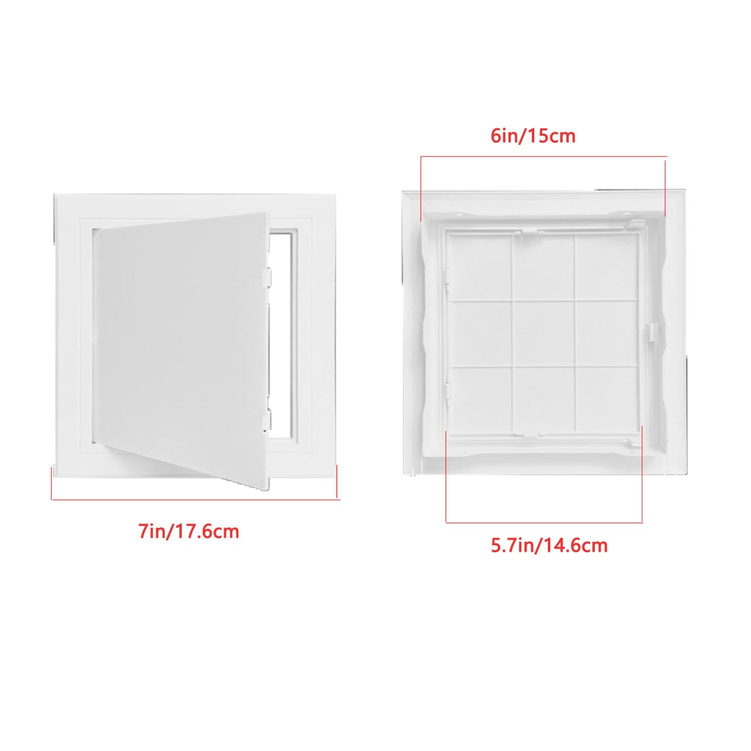 UtySty Drywall Access Panel 6 x 6 Inch ABS Plastic Wall Hole Cover with White