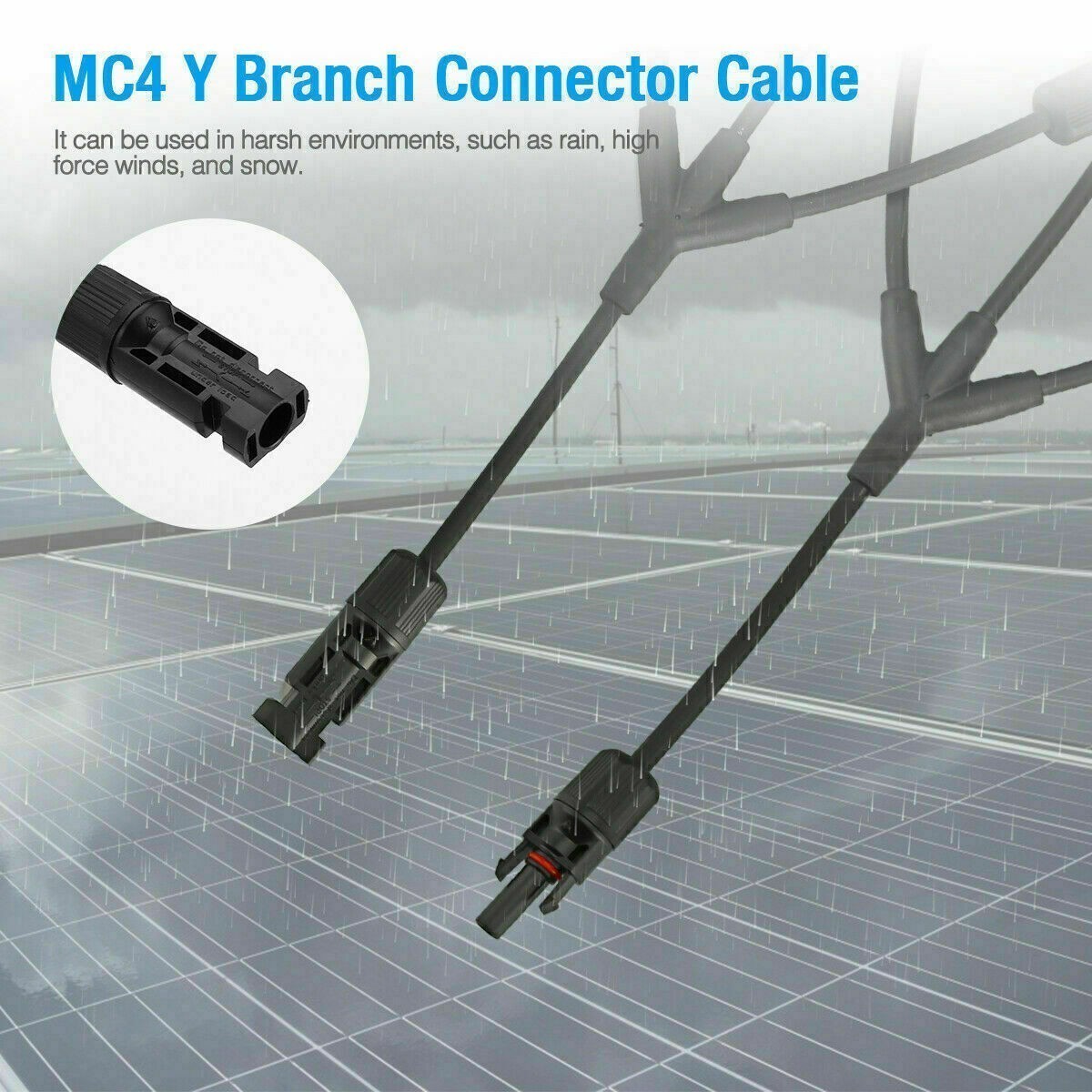1 Pair Y Branch Solar Panel Cable Connector Waterproof Adapter 1to2 /1to3 /1to4