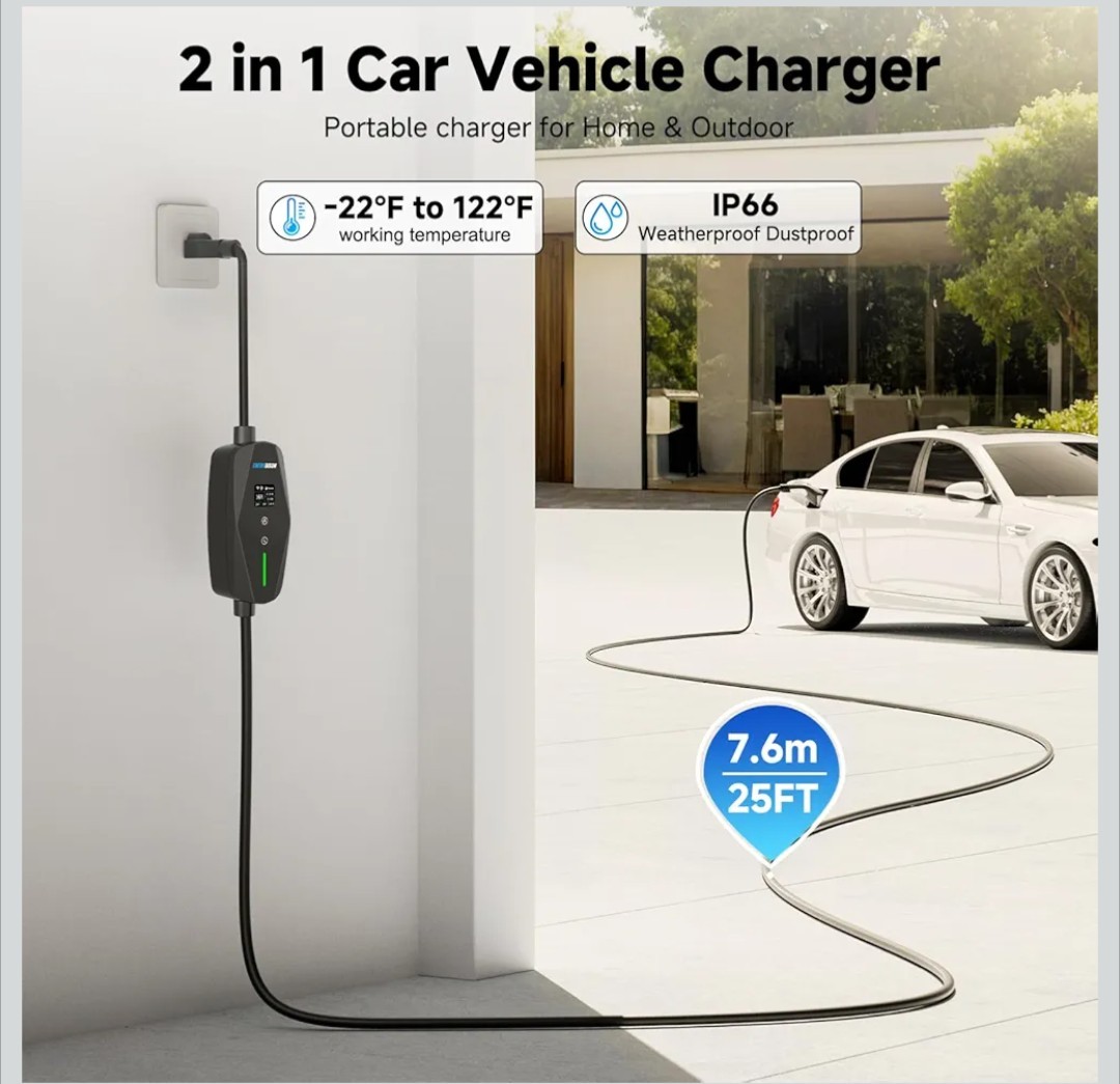 Engerbison Level 1&2 Portable EV Charger (WiFi) with App Control, 8-16Amp…
