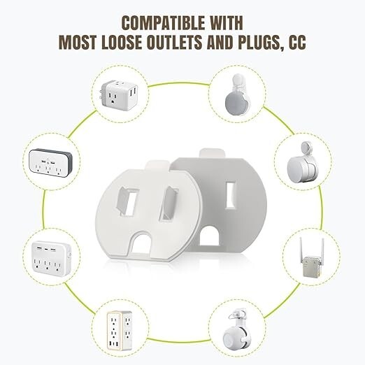 Loose Outlet Plug Fix, 12 Pack Plastic Snug Plug Socket Secured Compatible with
