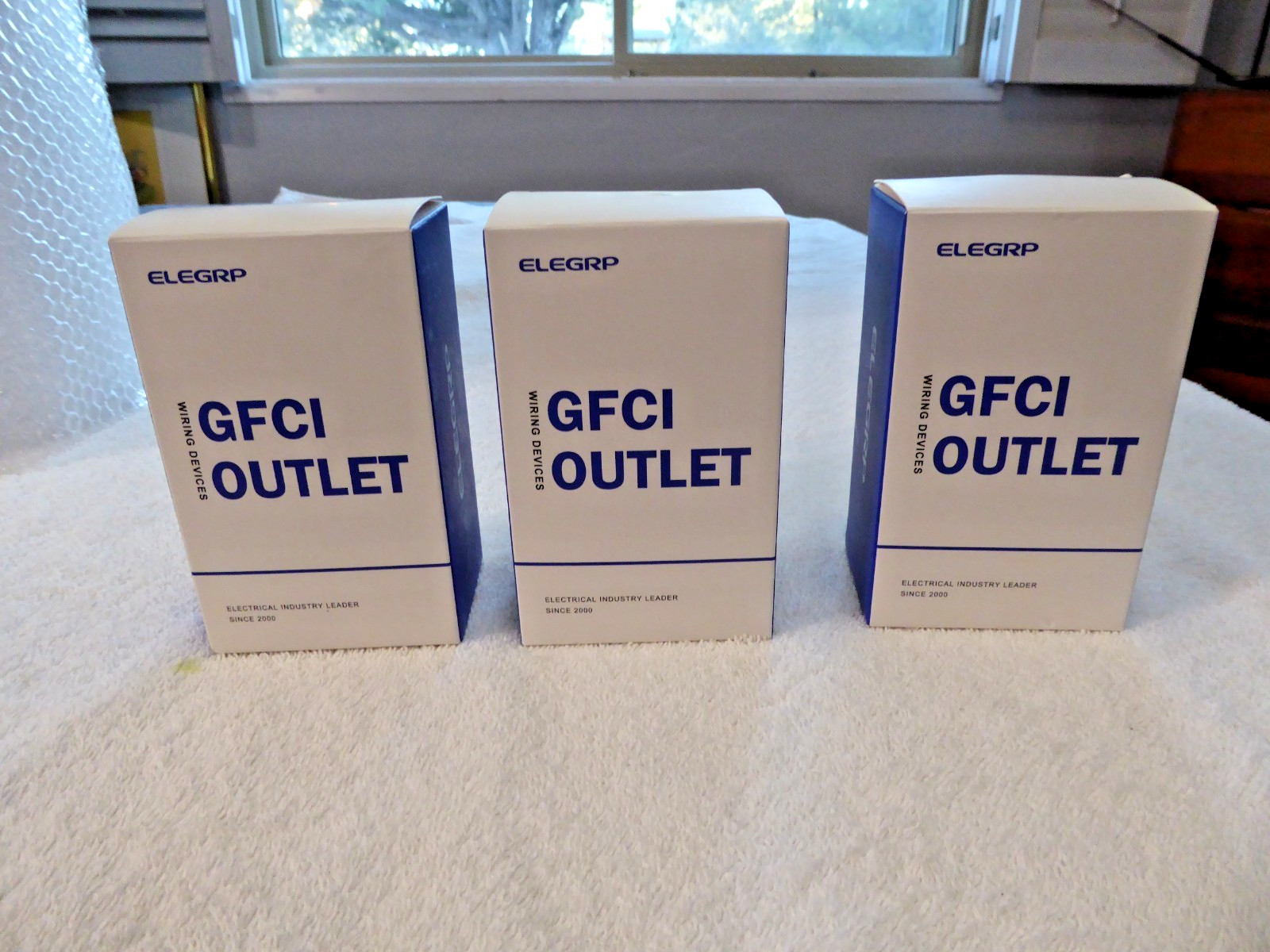 GFCI Outlet 15 Amp AGR15T Self-Test GFI Narrow Design Black Lot of 3
